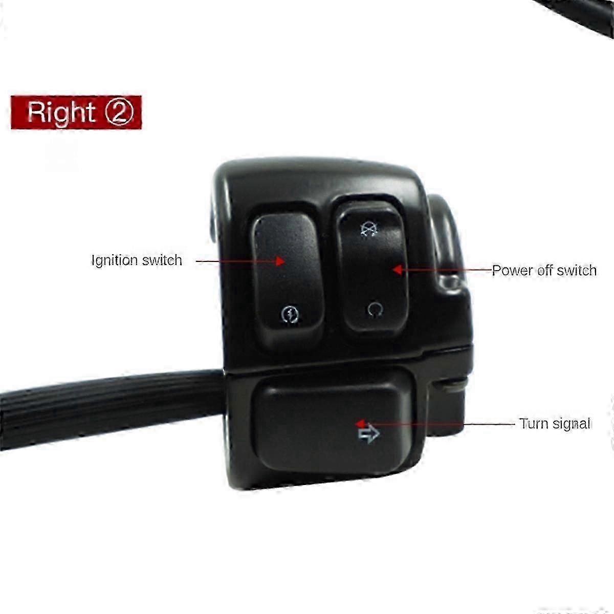 TTMA pour Harley XL883 Interrupteur de commande de clignotant, 1 pouce, noir