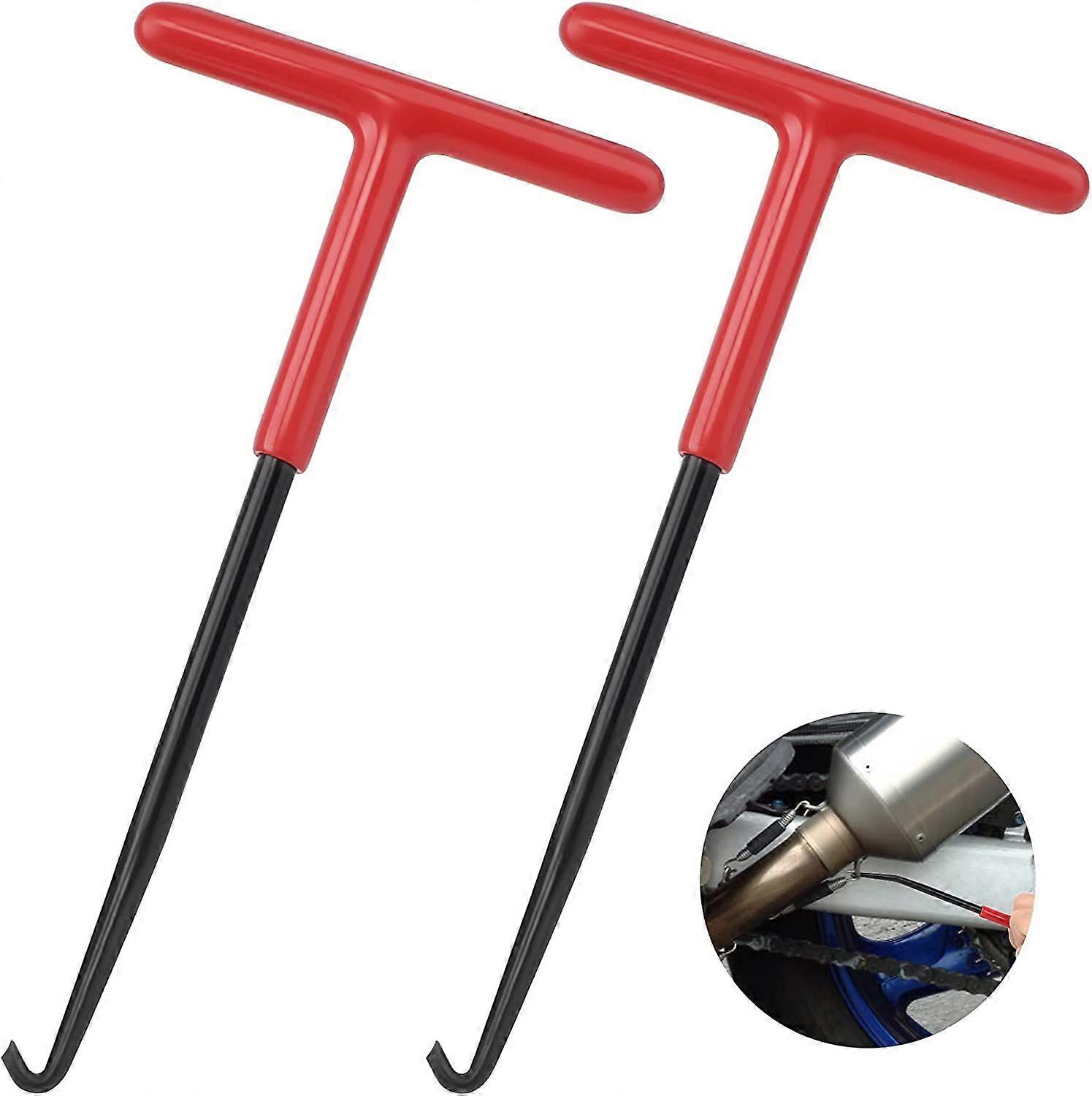 T-Handle Spring Hook Set - Brake Spring Tool (Red/Black, 2pcs)
