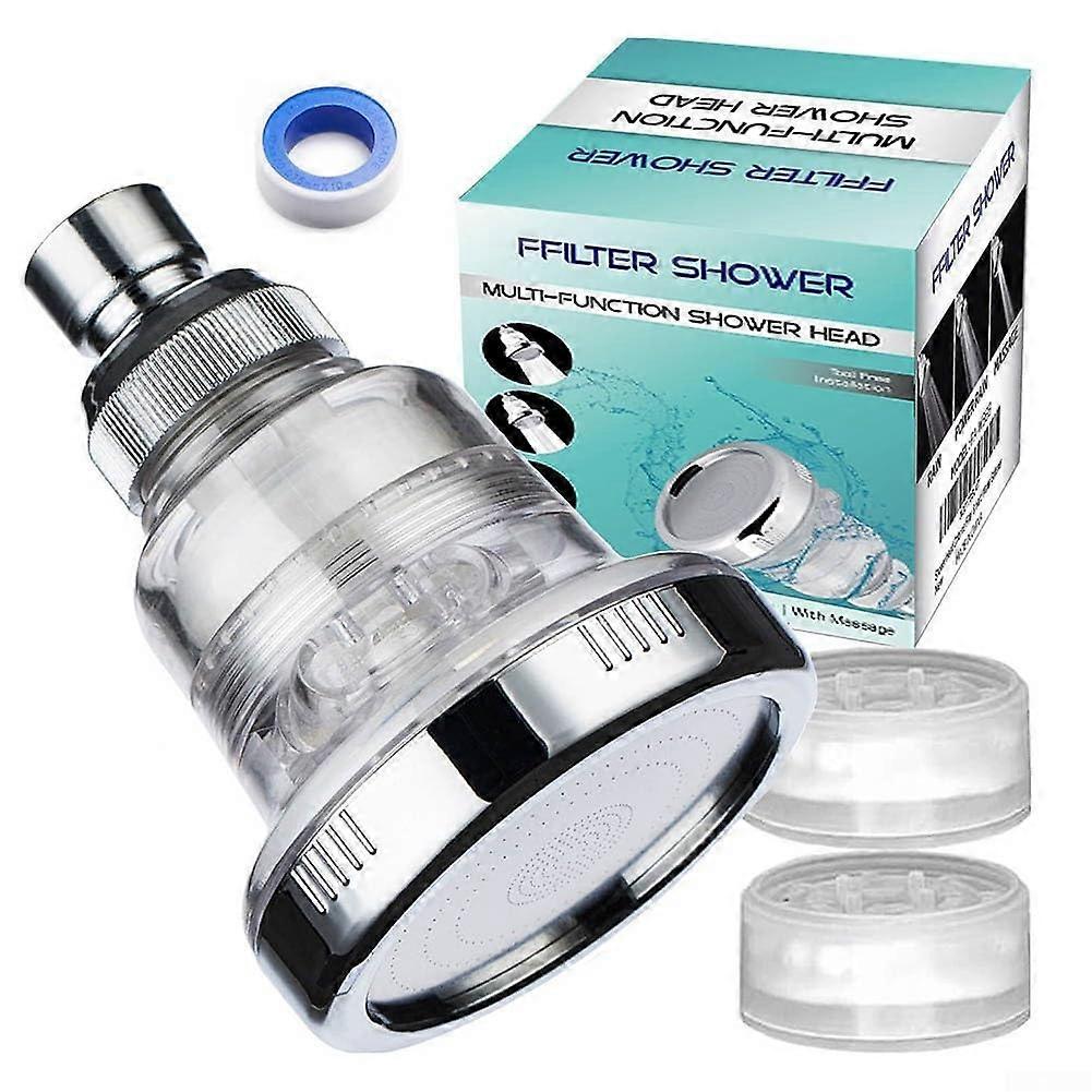 Booster Shower Head, Adjustable Swivel, Triple Function, 3 Inch Diameter (Filter)