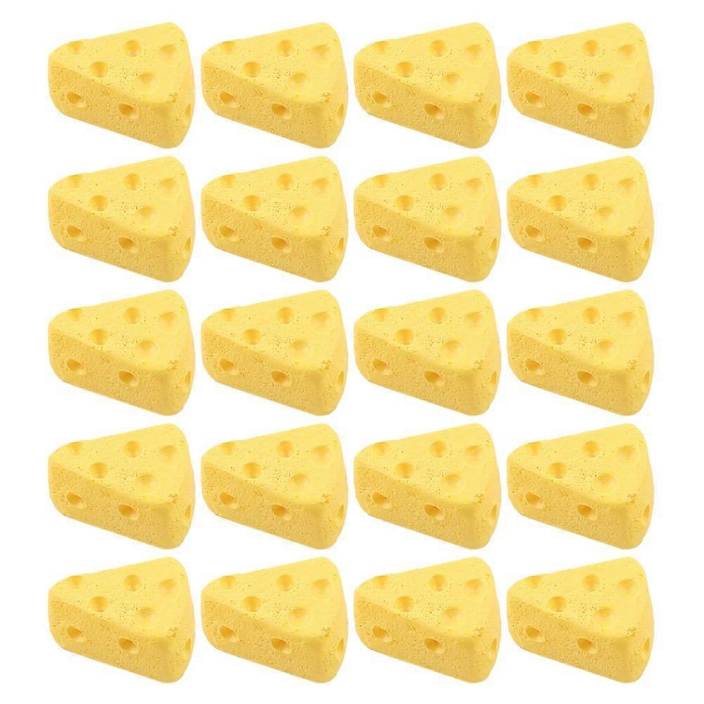 50Pcs Artificial Simulation Cakes Dessert Models Fake Cheese Props (Yellow)