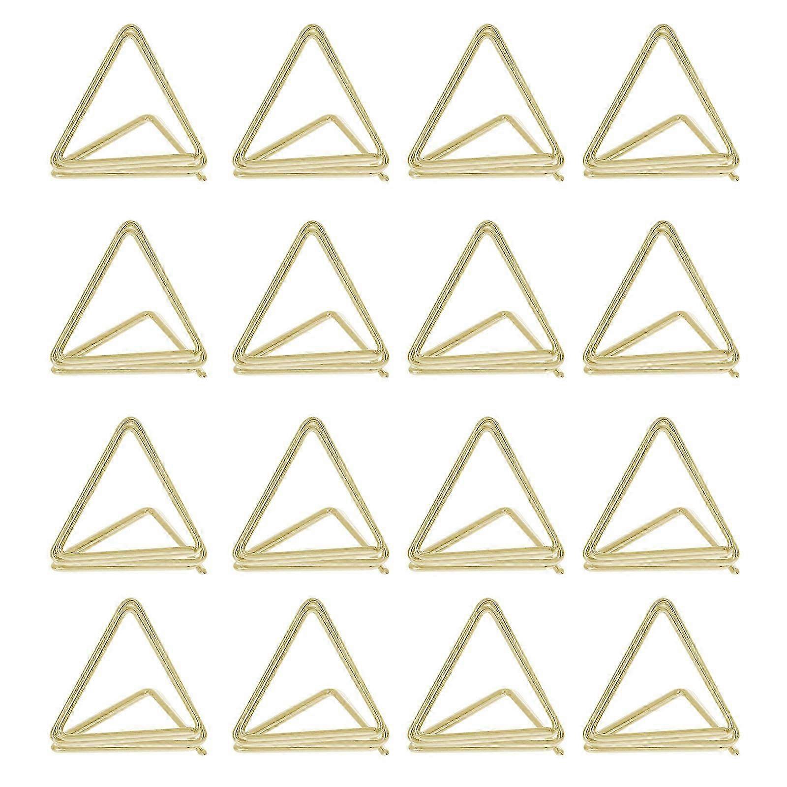 Triangle Coin Tromone Double Triangle Mémos Pinces Photo Stockage Bureau Utilisation Doré 2.2X2X1.7CM 25Pcs