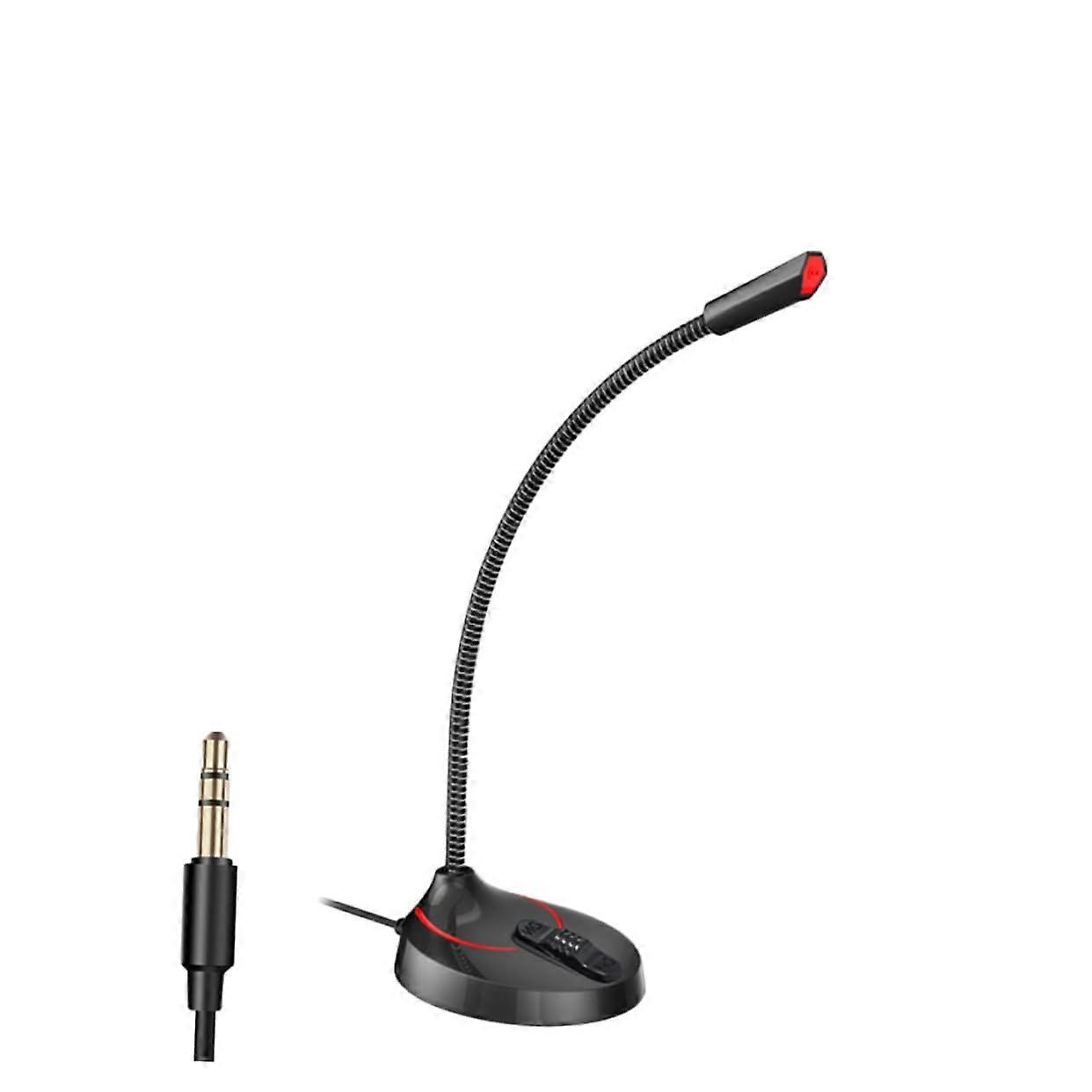 Microphone stand with round base for desktop, detachable holder for online conferences, black version for broadcast, podcast, and recording.