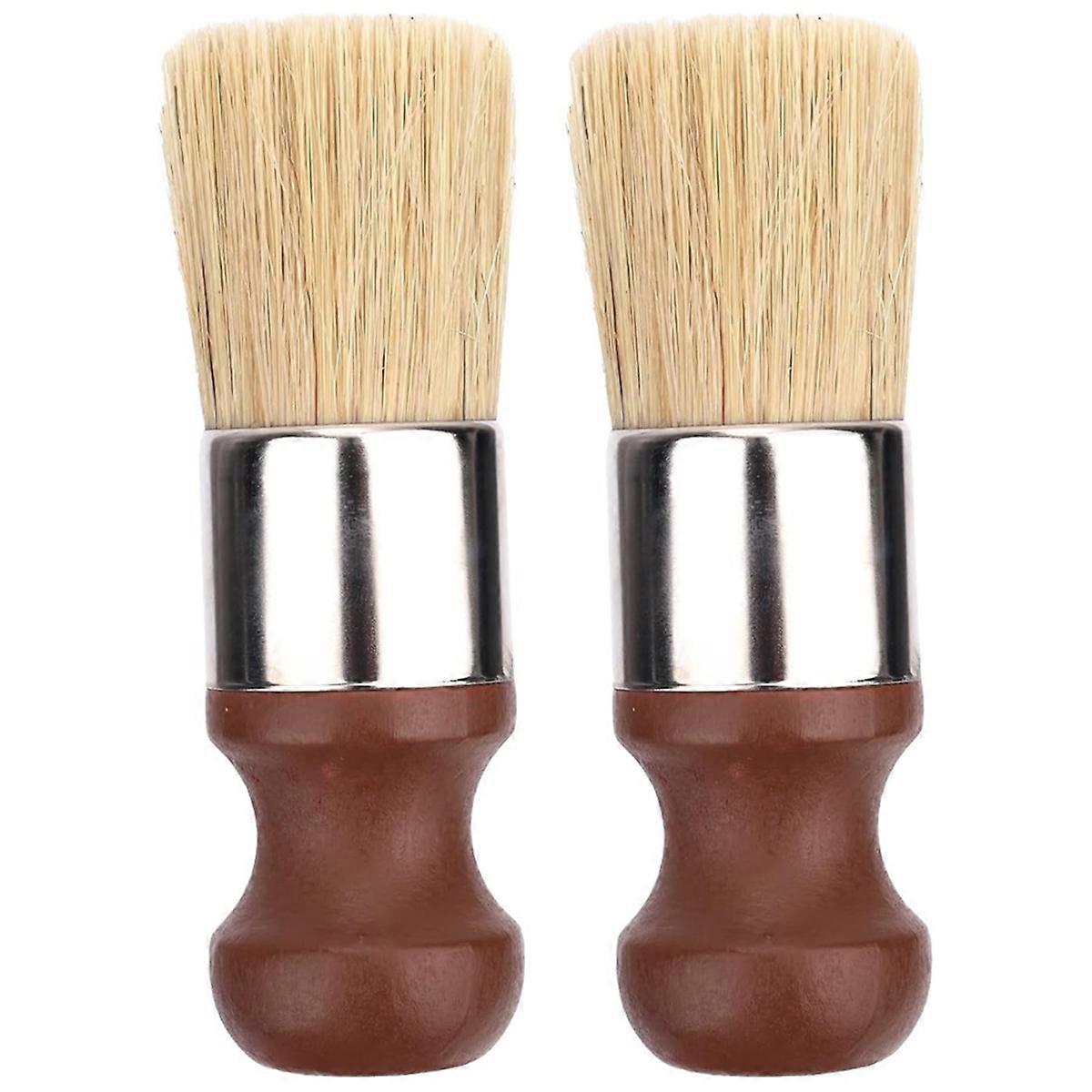 2pcs Short Handle Salve Brush for Furniture, Leather & Wood Care