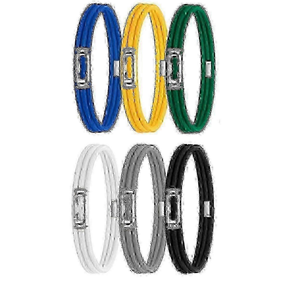 6pc Garbage Cans Cord Lord Adjustable Large Trash Can Rubbers Fits 8-33 Gallon Trash Cans Hr