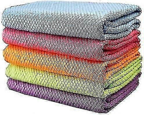 Fish Scale Microfiber Polishing Cleaning Cloth 5 Pcs