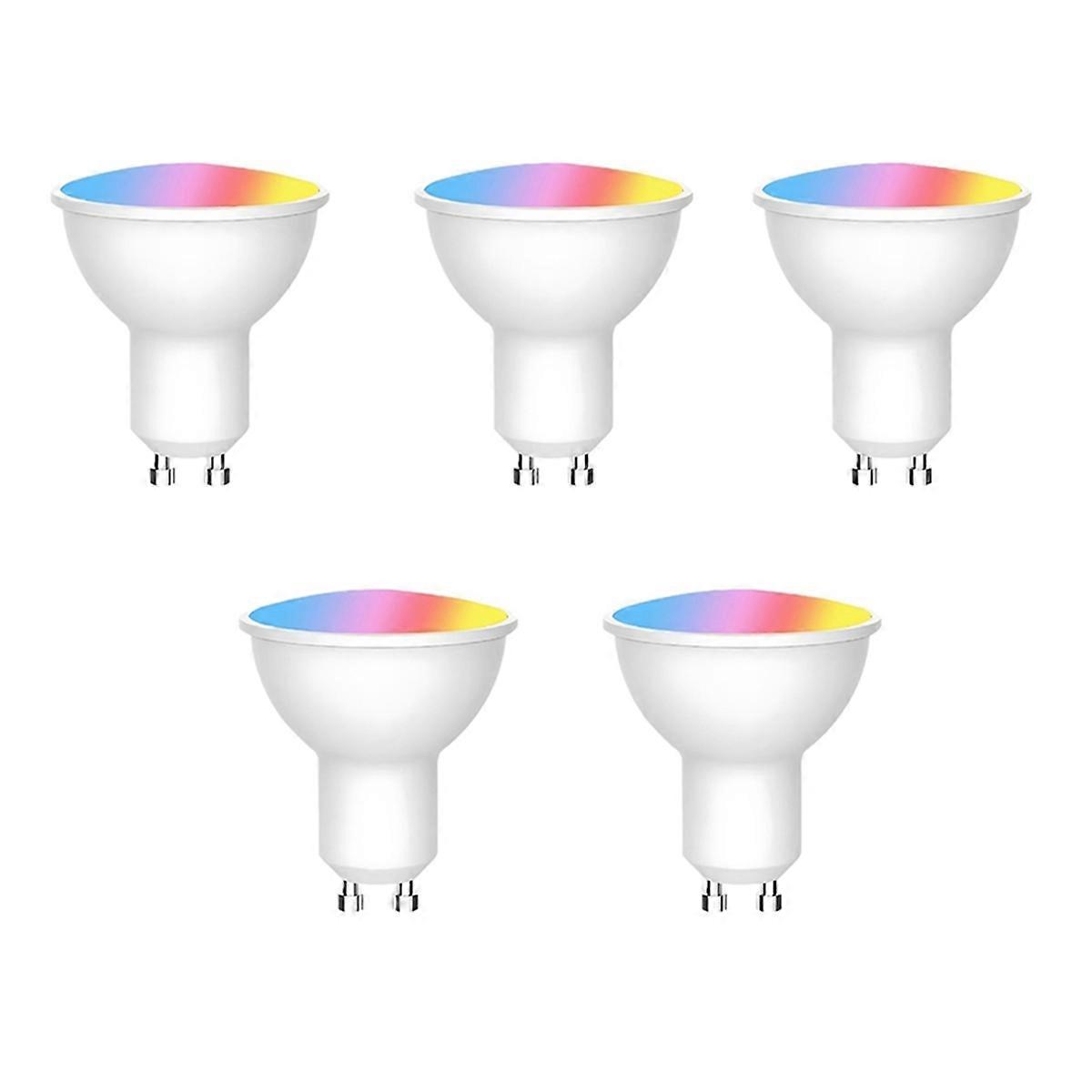 5PCS Tuya WiFi GU10 Smart LED Light Bulb Dimmable 6W 220V Smart Life App Control Spotlight Bulb Work