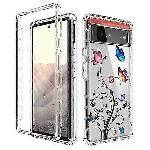 For Google Pixel 6 PC+TPU Transparent Painted Phone Case