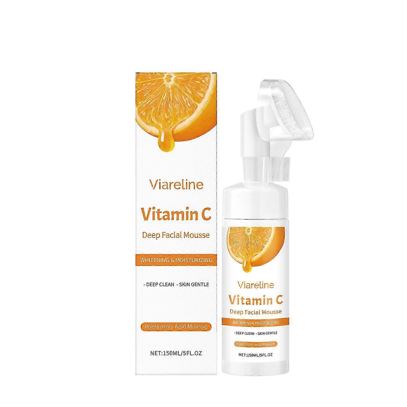Viareline Vitamin C Cleansing Mousse with Clear and Gentle Cleansing Ingredients Improves Skin Cleanliness and Brightness