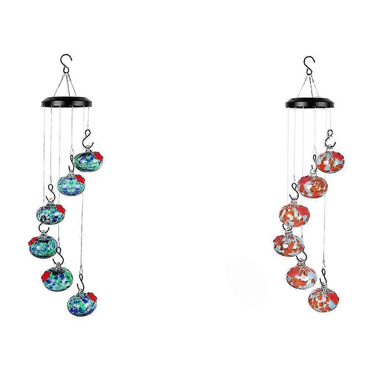 Charming Wind Chimes Bird Feeders Orange+Blue