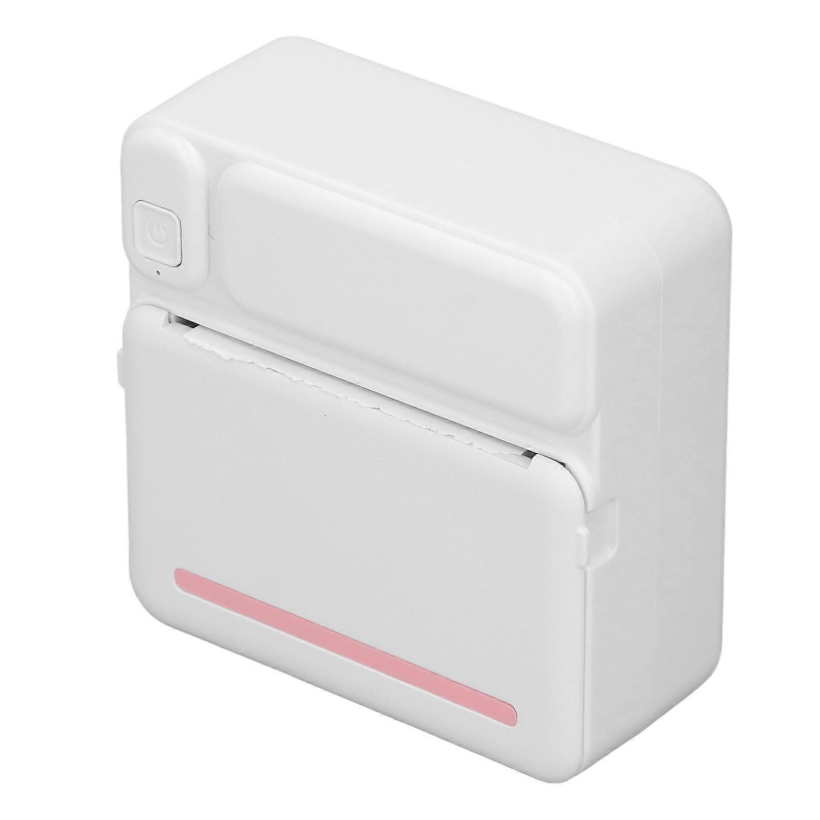 Mini Thermal Printer 200dpi HD Print 80x80x38mm White Pink