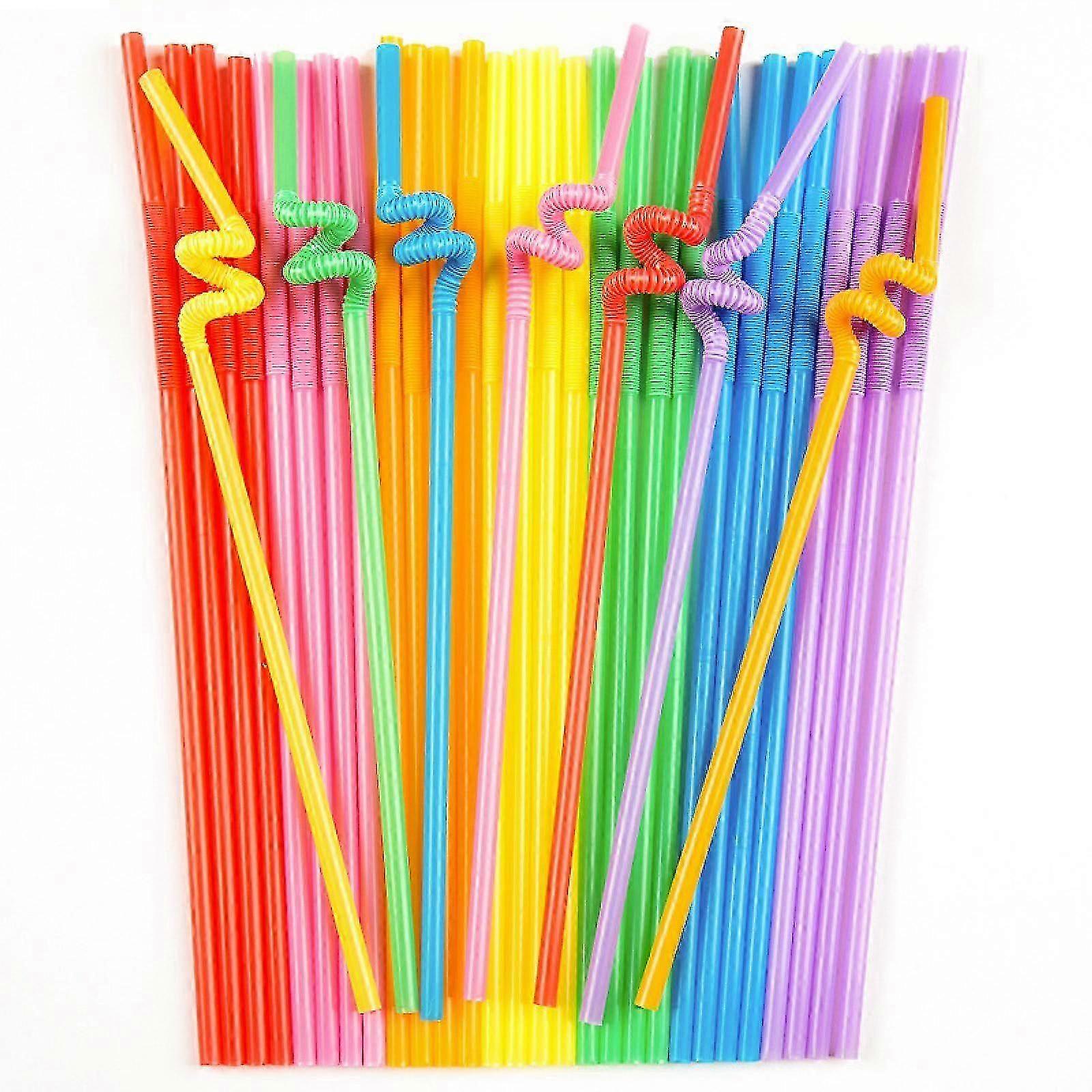 Colored drinking straws, 10.3 - 13 inches, DIY multiple shapes and easy to carry