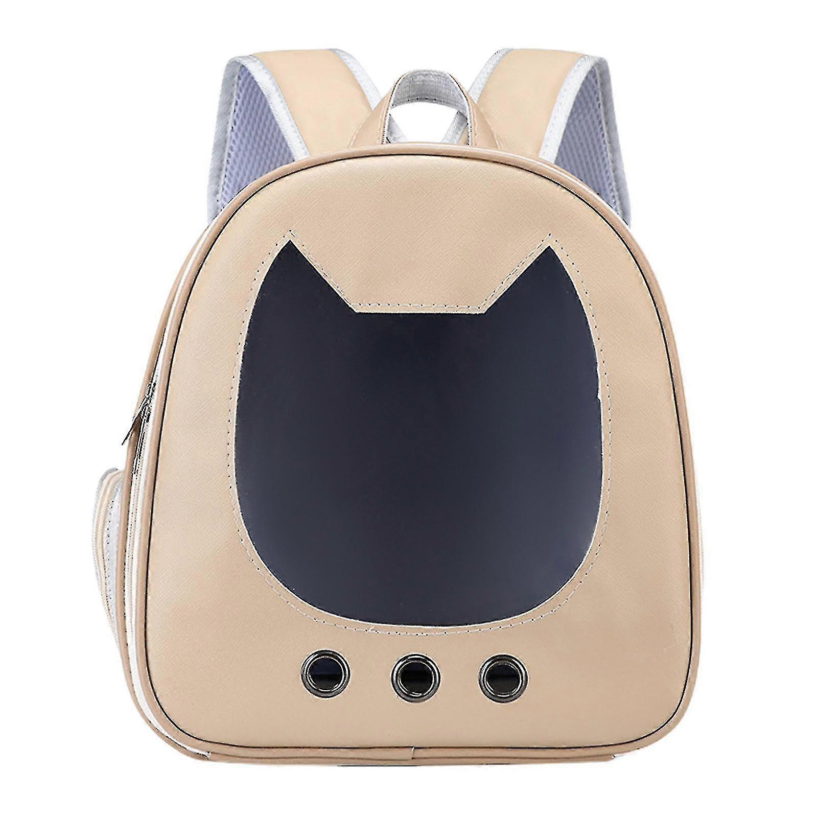 Cat backpack-style pet carriers, 21*33*36cm, breathable and comfortable with adjustable shoulder straps