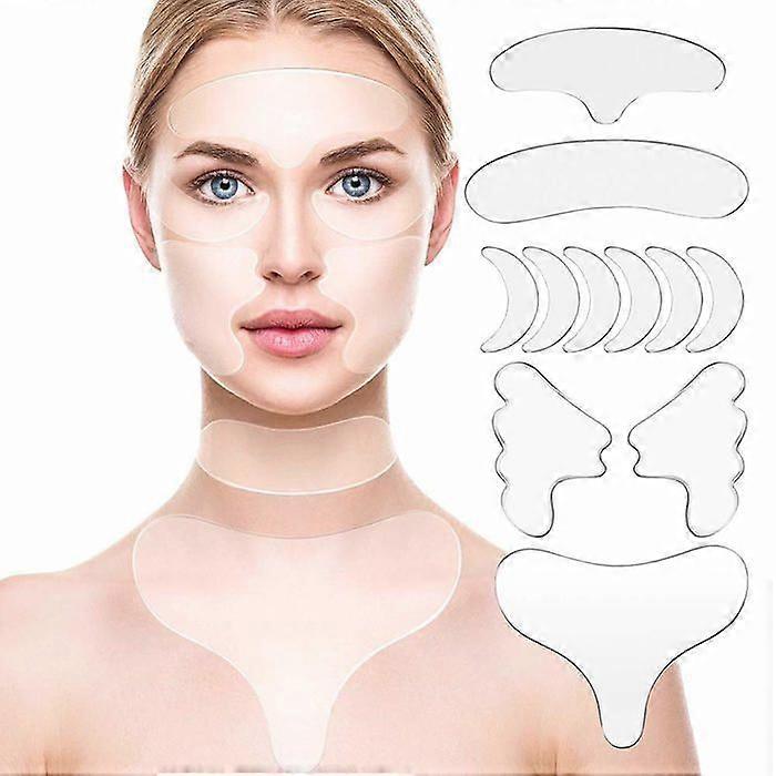 Silicone Anti-Wrinkle Pads, Reusable Anti-Wrinkle Pad For Forehead, 11 Pieces