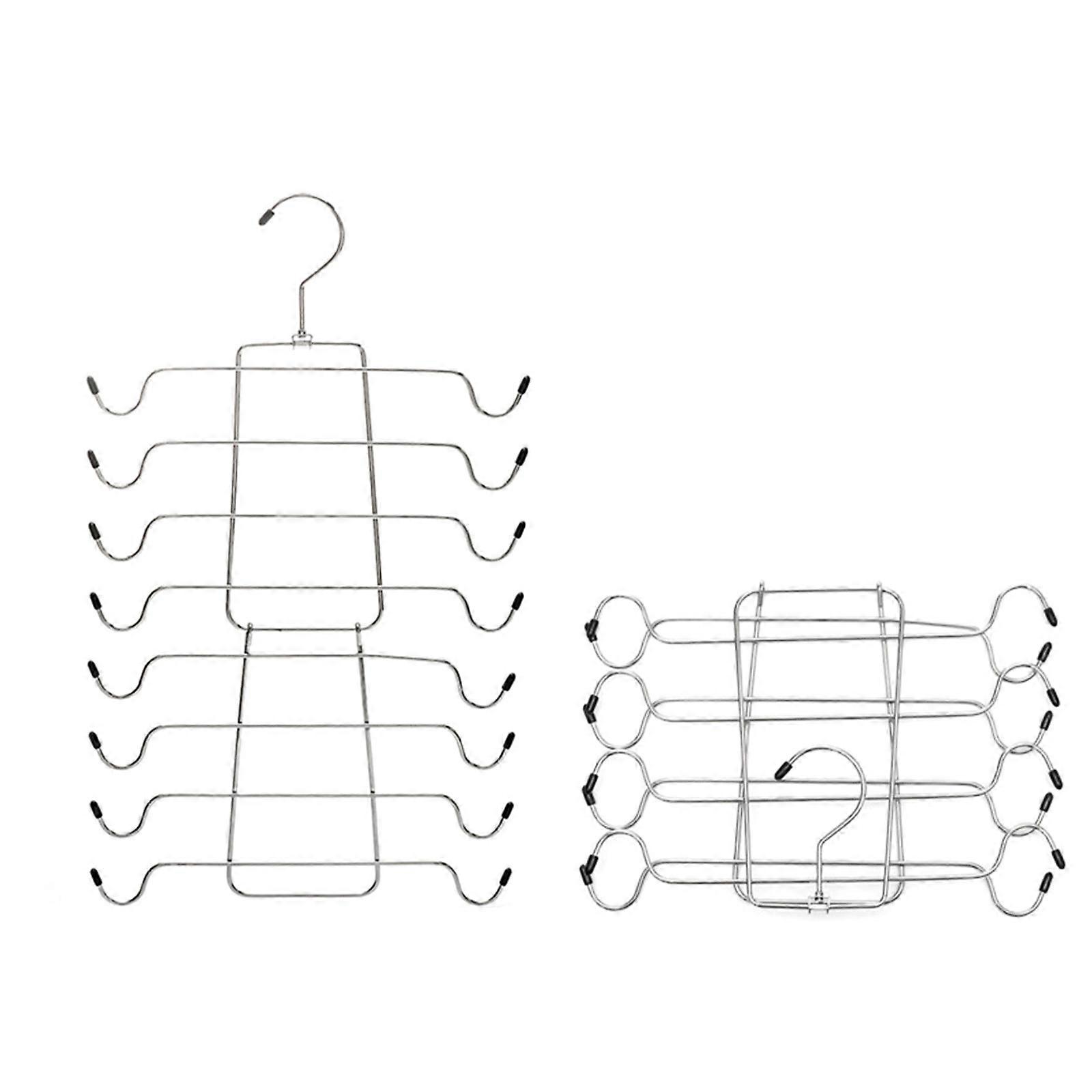 Pack Of 2 Space Saving Multi Layer Underwear Hangers Closet Organizes With 8/16 Hooks For Bras Swimwear Clothes Storage Multicolor