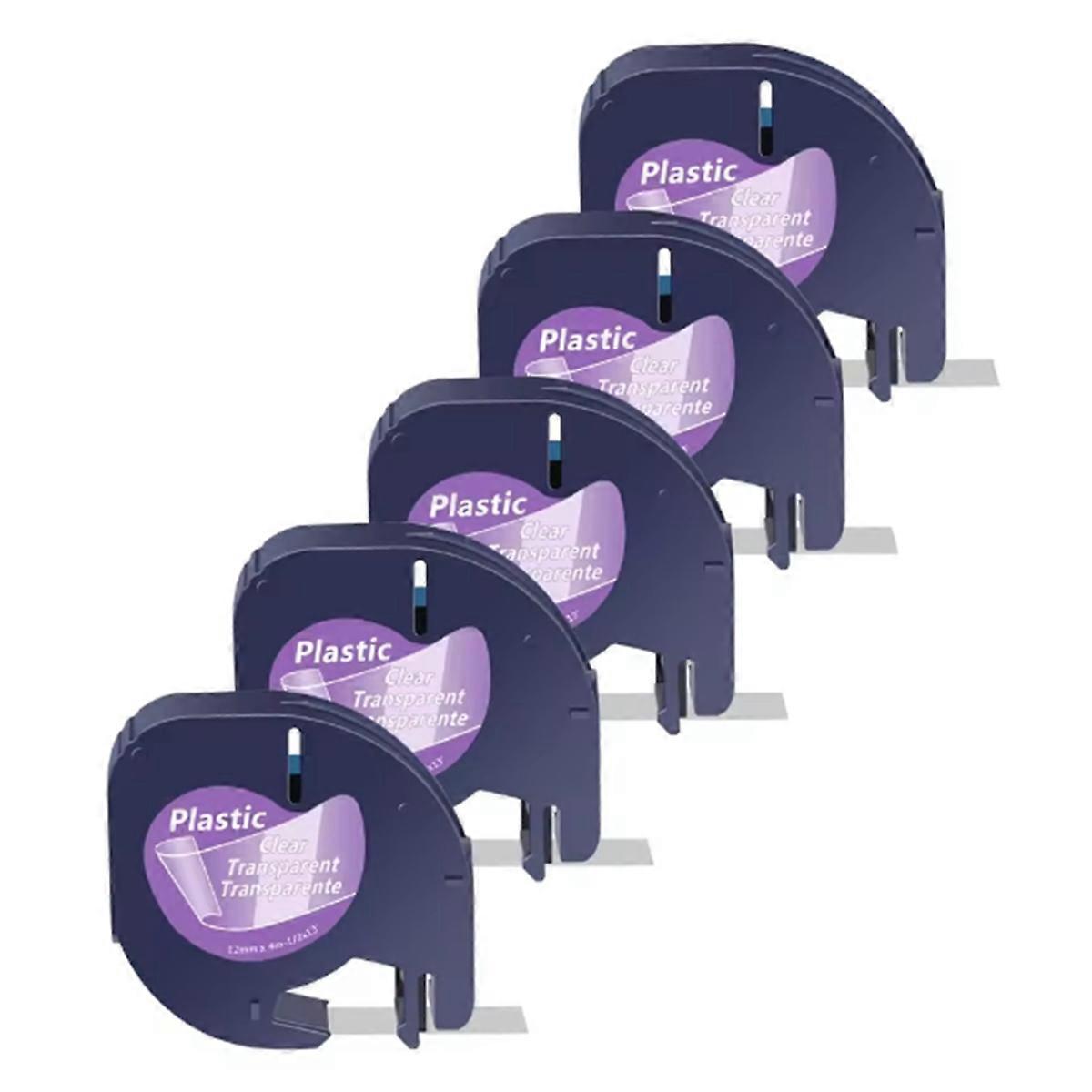 5Pcs A16952 Black Print on Clear Plastic Tapes Compatible for 91201 Label for -100T Plus -100H XM