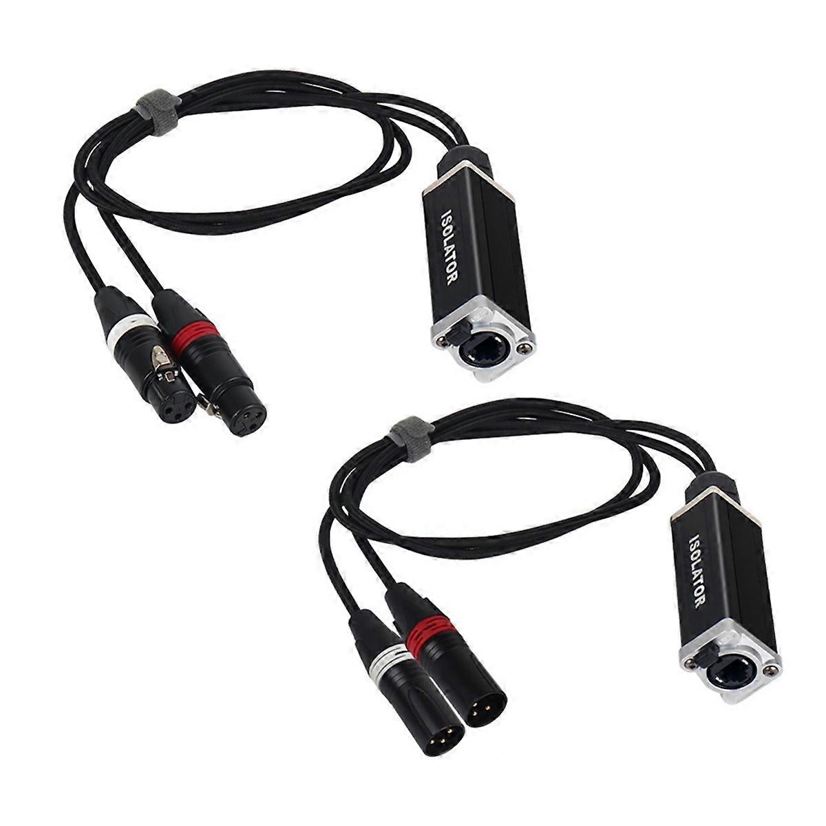 1 Paar 2-Kanal-XLR-Netzwerkkabel-Extender Netzwerk-Signal-Extender 3-poliger XLR-Stecker und -Buchse auf RJ45-Ethernet-Extender