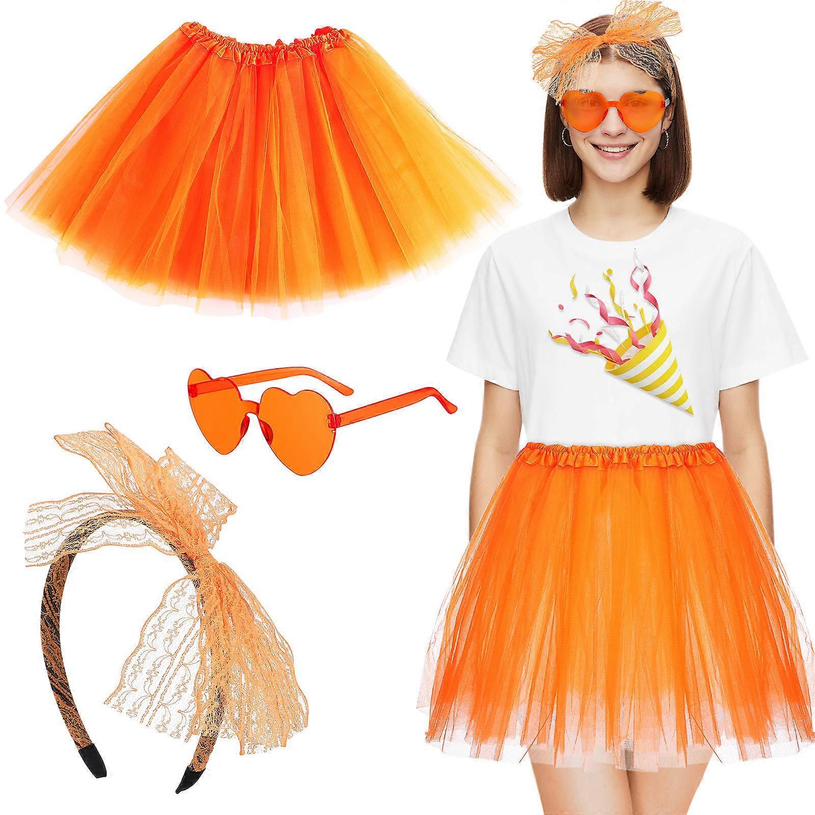 Tutu Costumes For Women Sturdy And Washable Orange Color 1Set
