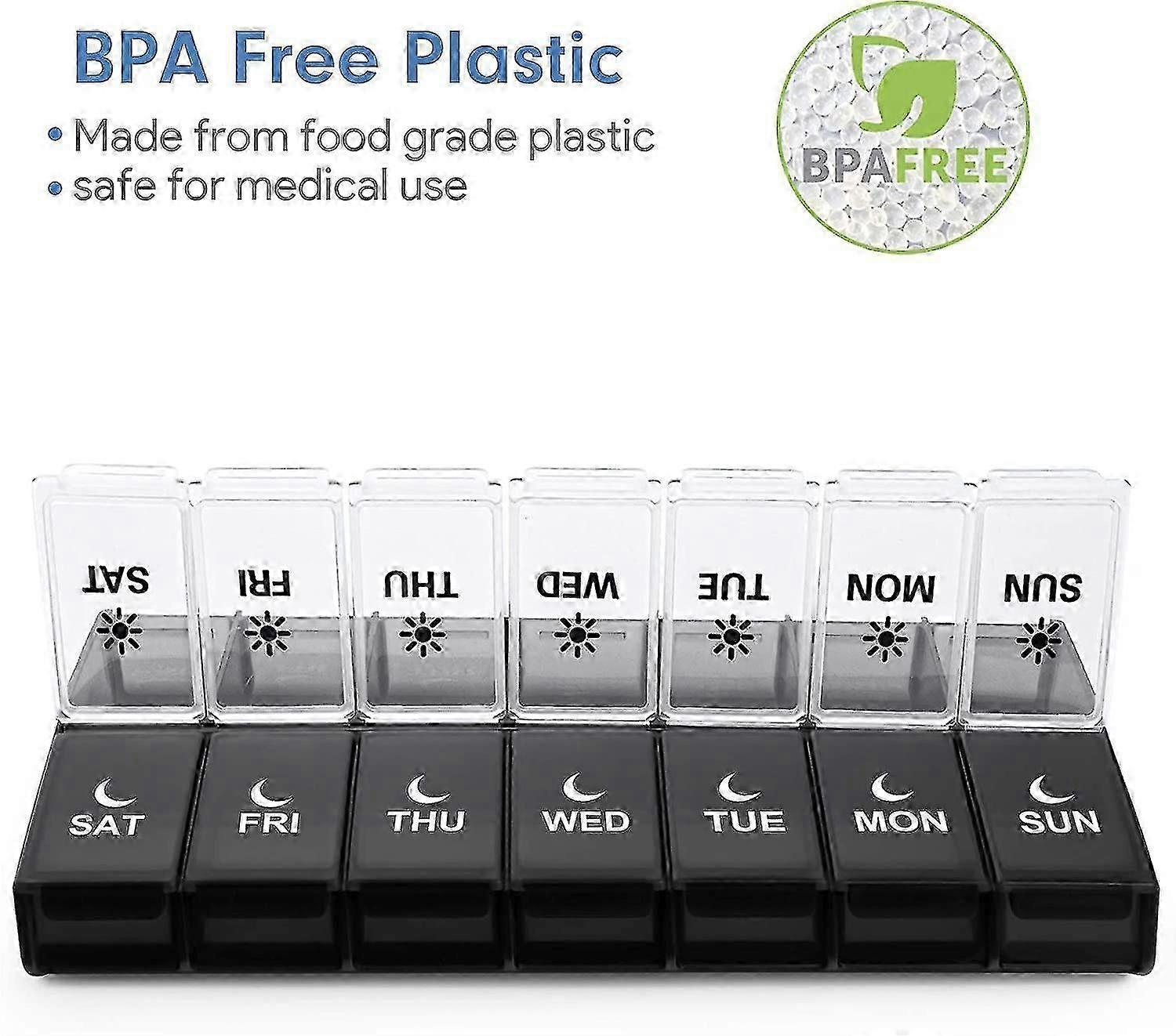 7 Day Pill Organizer 2 Times A Day, Large Weekly Am Pm Pill Box, Day Night Medicine Organizer, Pill Case 2 Per Day, Pill Container Twice A Day