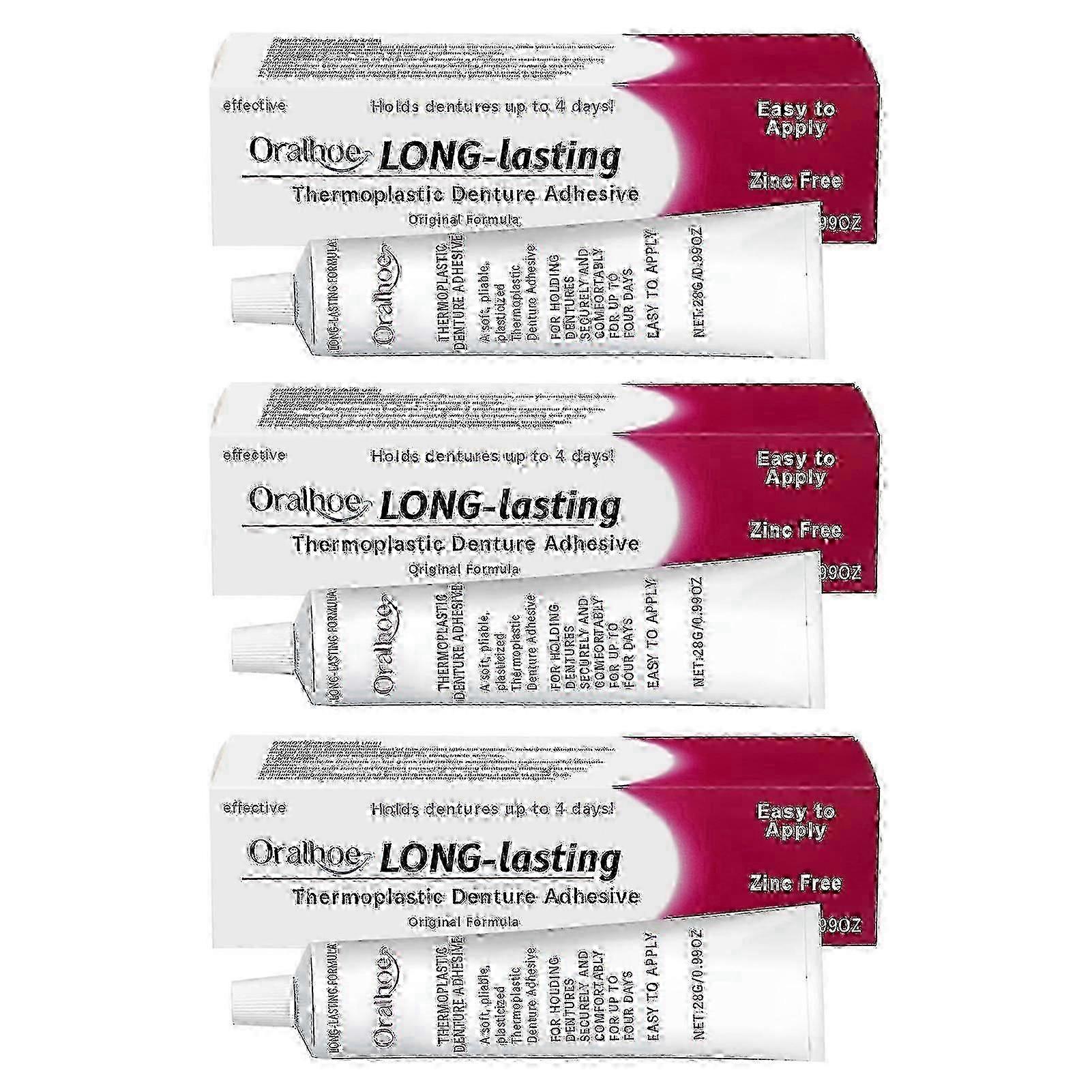 1-3st Termoplast-protes Lasting Hold Denture-adhesive Cream för återmontering av åtdragning-proteser
