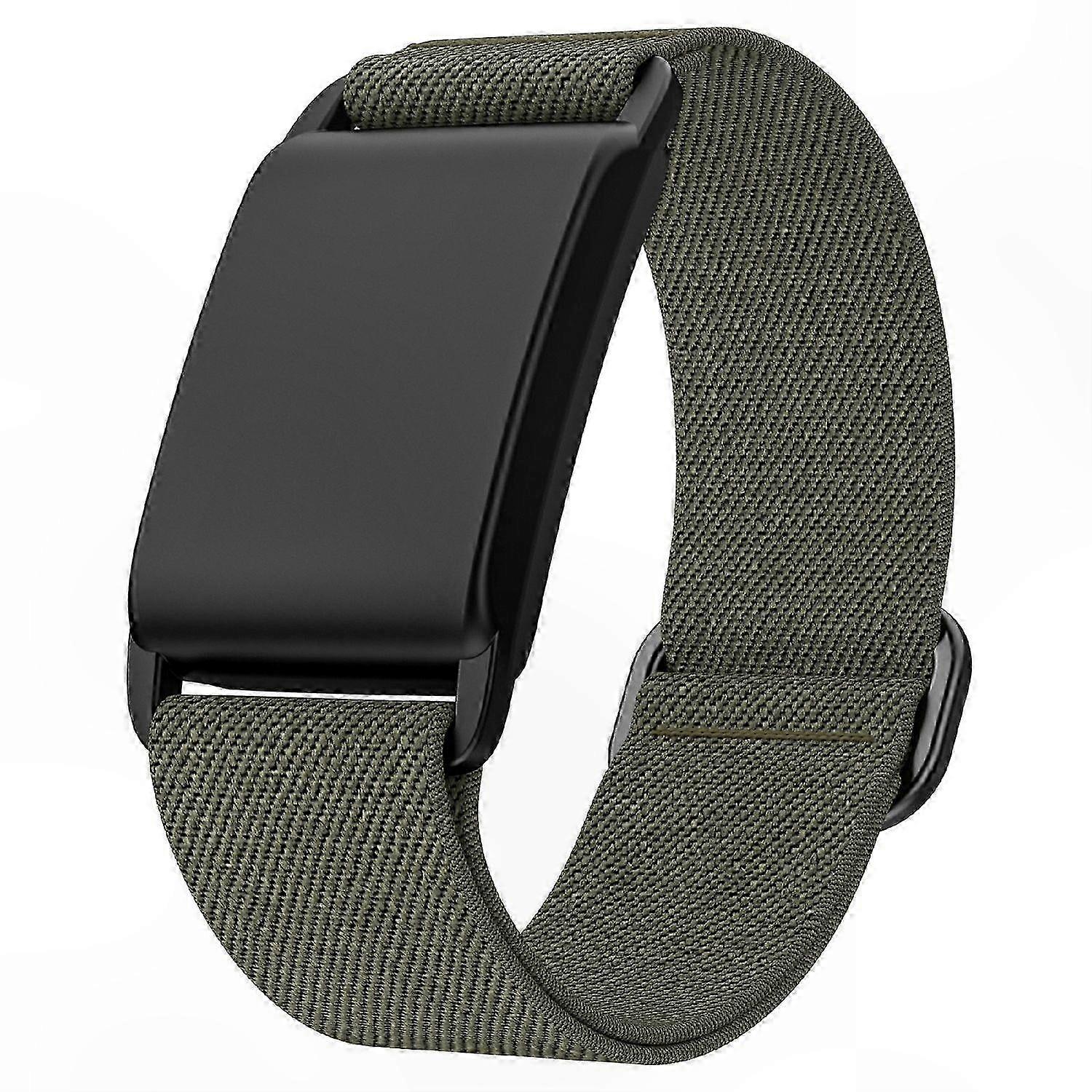 Adjustable Elastic Polyester Wrist Strap for Fitness Trackers - Grey One-Piece Design with Buckle