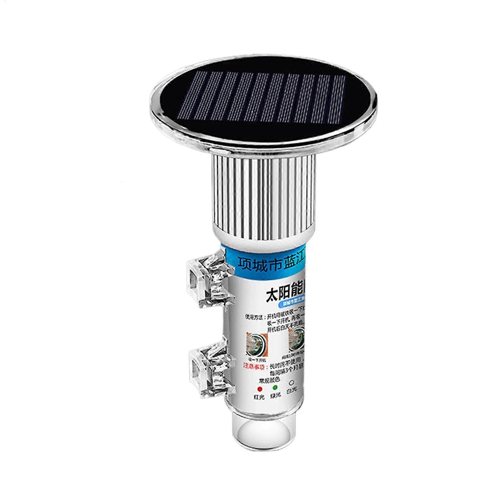 Solar Warning Light Navigation Lights Marine LED Signal High Visibility Strobe 4.33 x 7.09 Inches Blonde Weatherproof