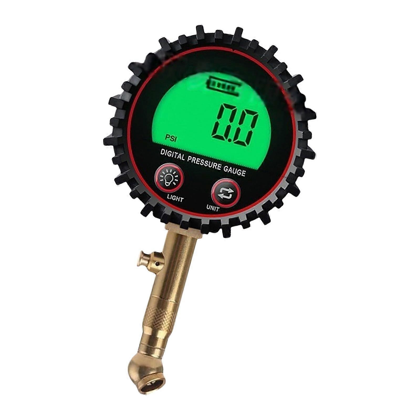 Tire Pressure Gauge Green Screen Display For Accurate Readings Lightweight Compact Universal Car Model Compatibility