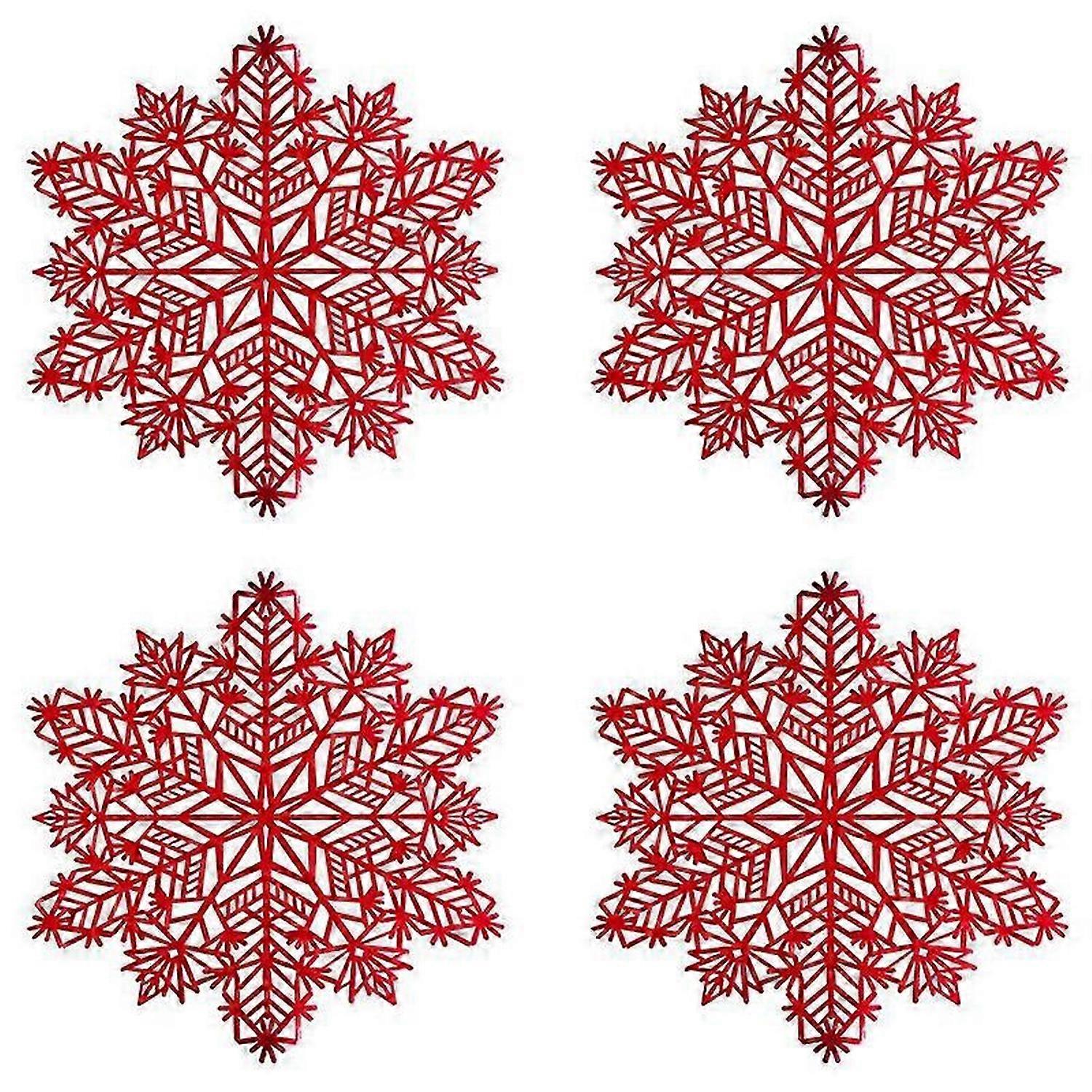 Snowflake Placemats Decorations Red Snowflake Tablemats A