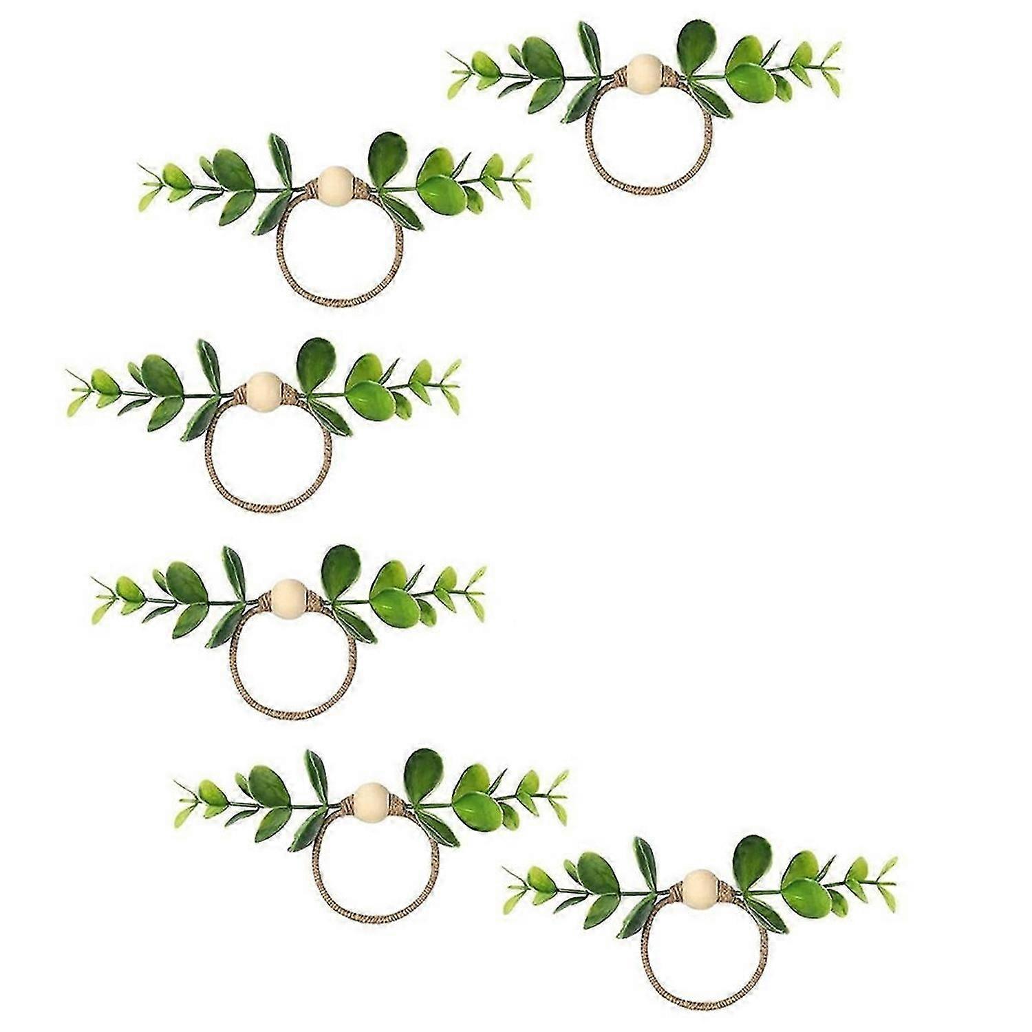 6Pcs Eucalyptus Napkin Rings, Napkin Rings for Dining Table Decor