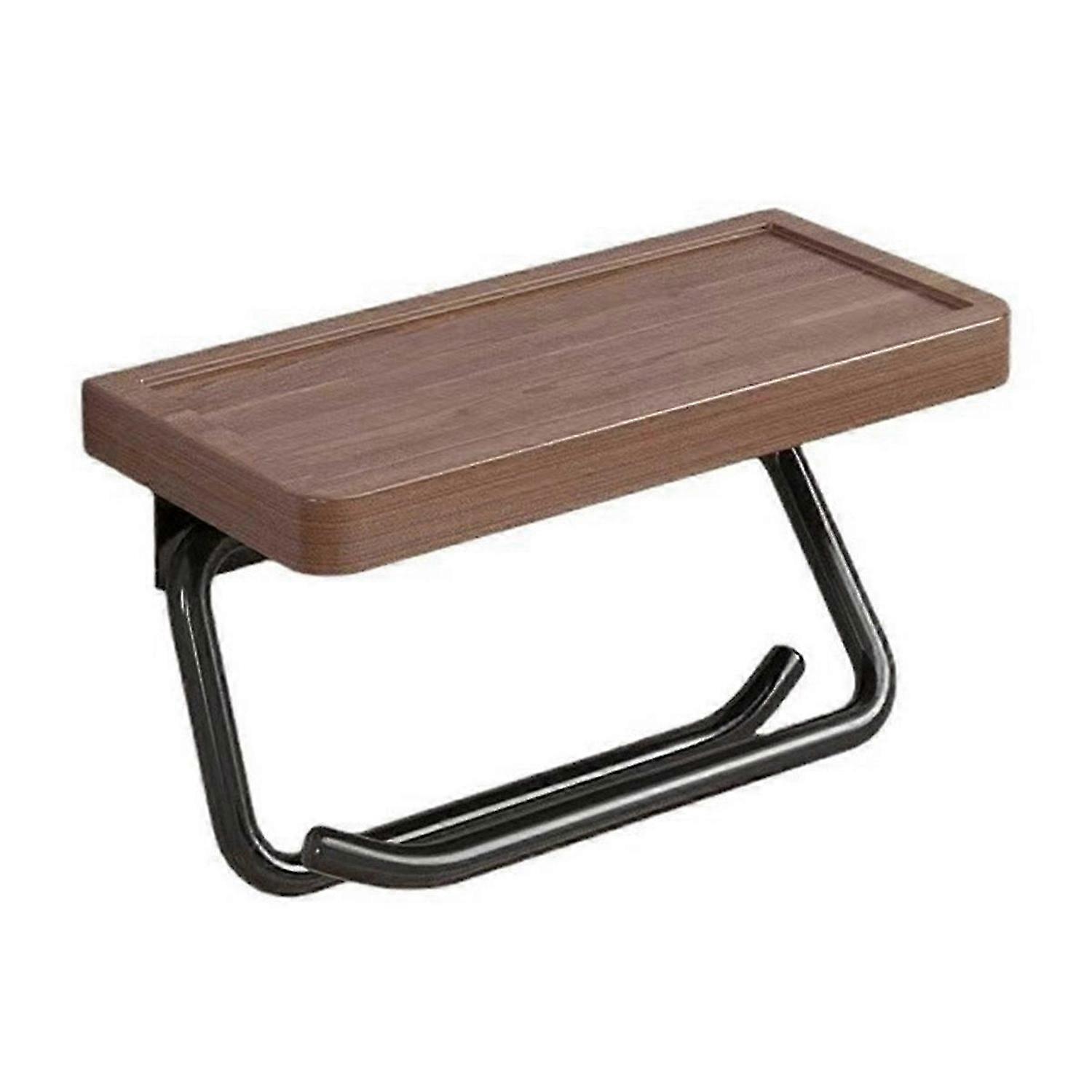 Double Paper Holder with Shelf Wood Wall Mounted WC Holders Toilet Paper Towel Rack for Bathroom Kitchen Concave