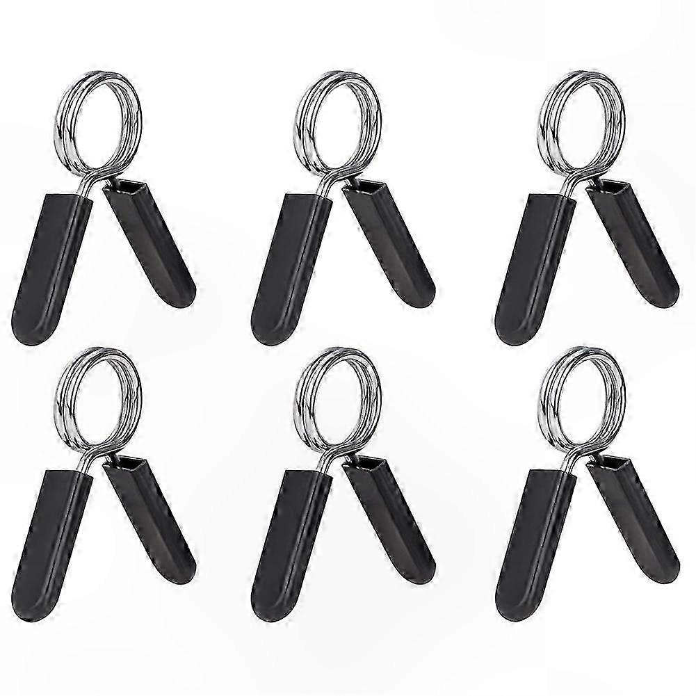 6-Pack 1-Inch Barbell Clips, Spring Collars for Standard Weight Bars, Dumbbell Workouts