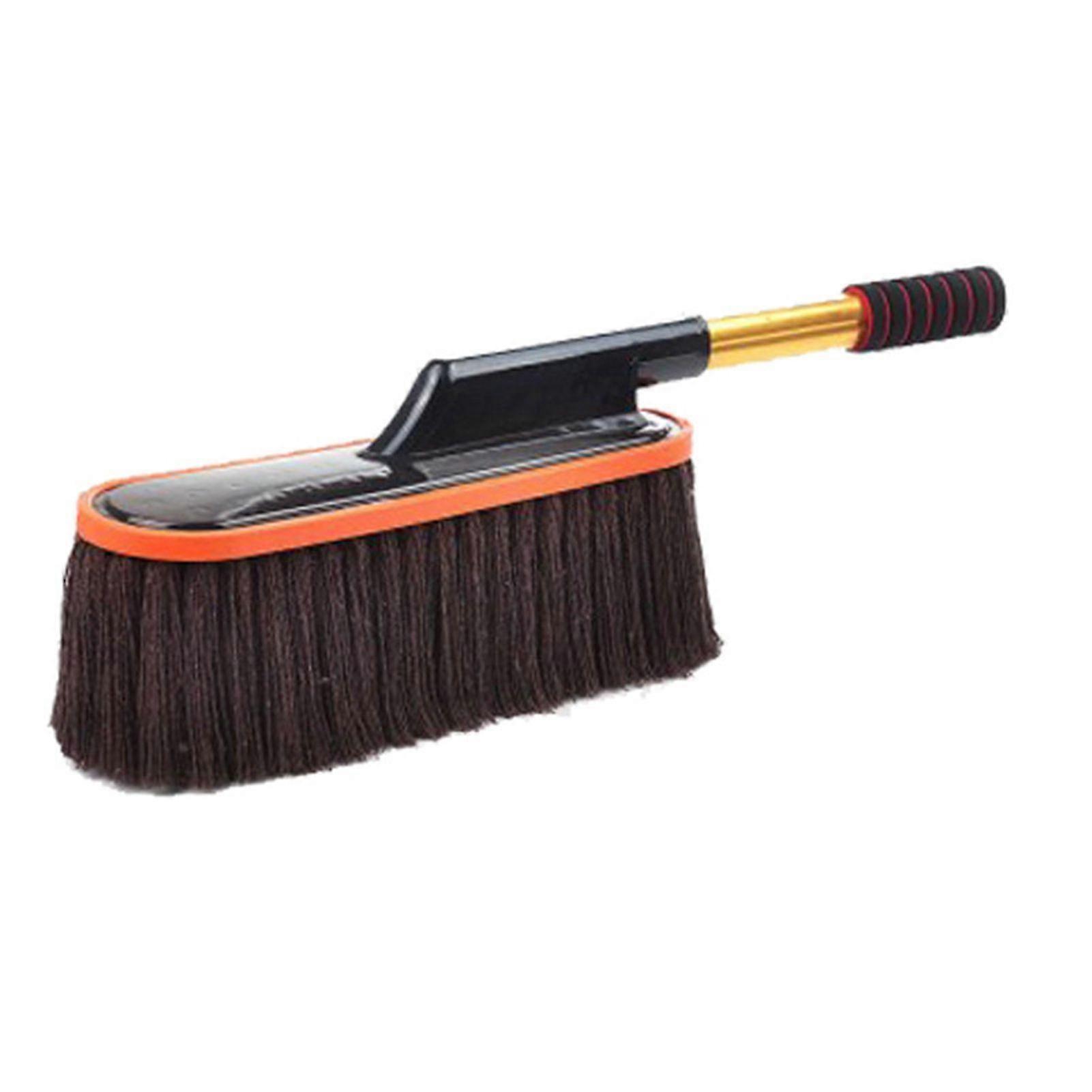 Car Duster Detailing Brush Scratch Free Washing Mop with Extendable Handle for Auto Exterior Interior Cleaning Brown Single Brush
