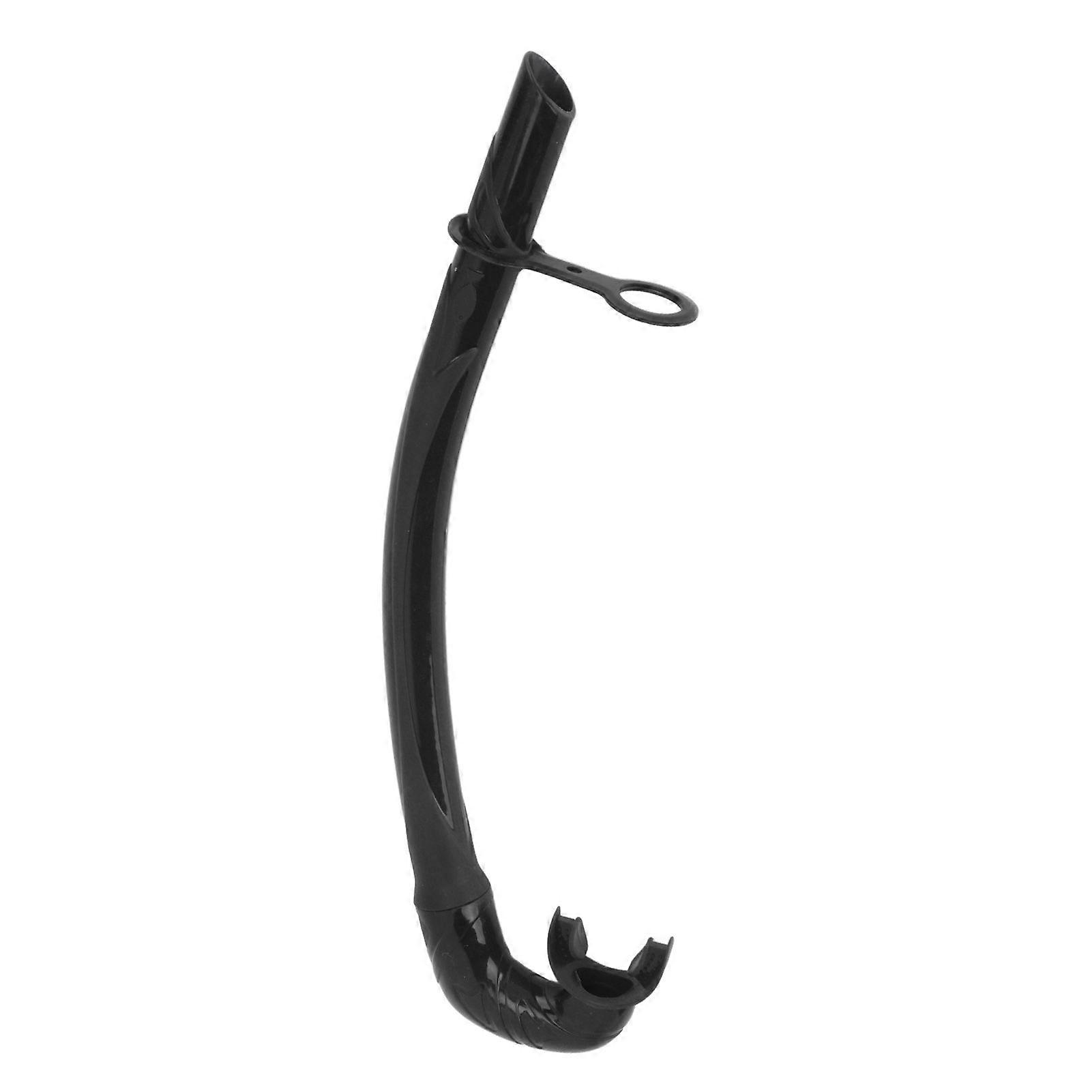 Diving Snorkel Foldable Odorless Silicone L Shape 38cm Soft Freediving Wet Snorkel for Training Black
