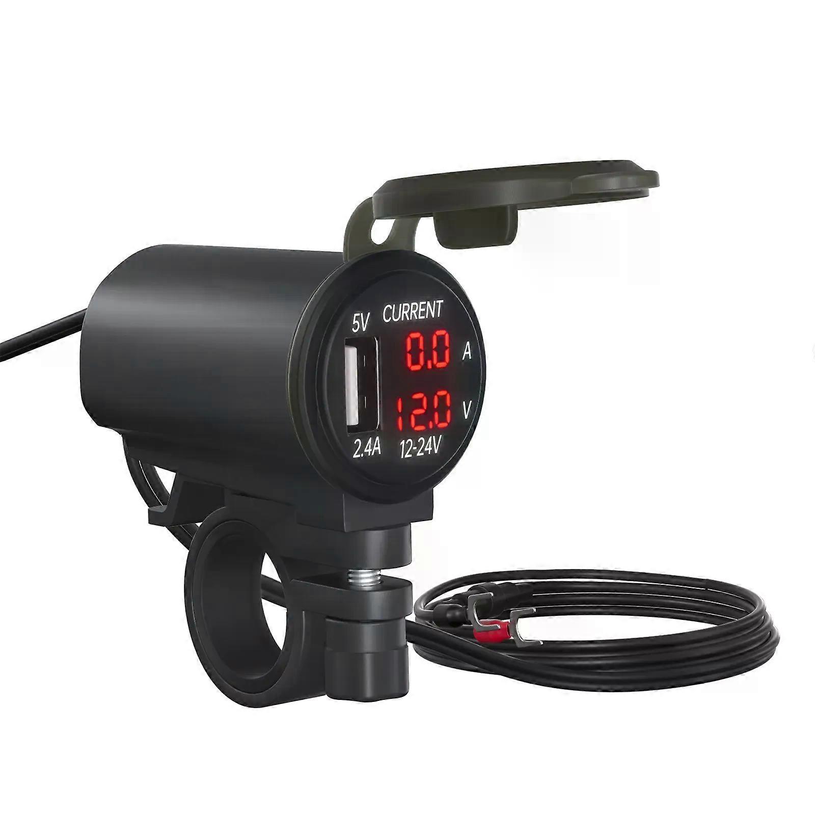 12v Motorcycle Usb Voltmeter Fast Charger Socket With Switch Mobile Phone Waterproof Power Outlet Moto Cell Phone Plug Adapter