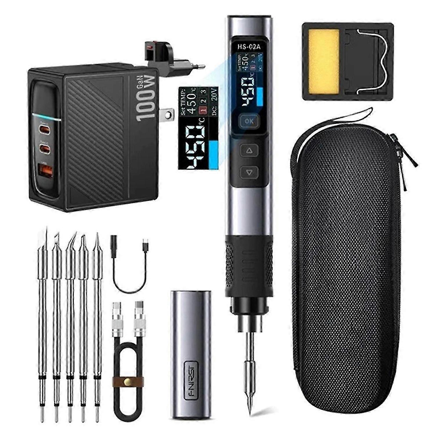 -02A Smart Electric Soldering Iron PD Adjustable Constant Temperature Fast Heat Portable Soldering