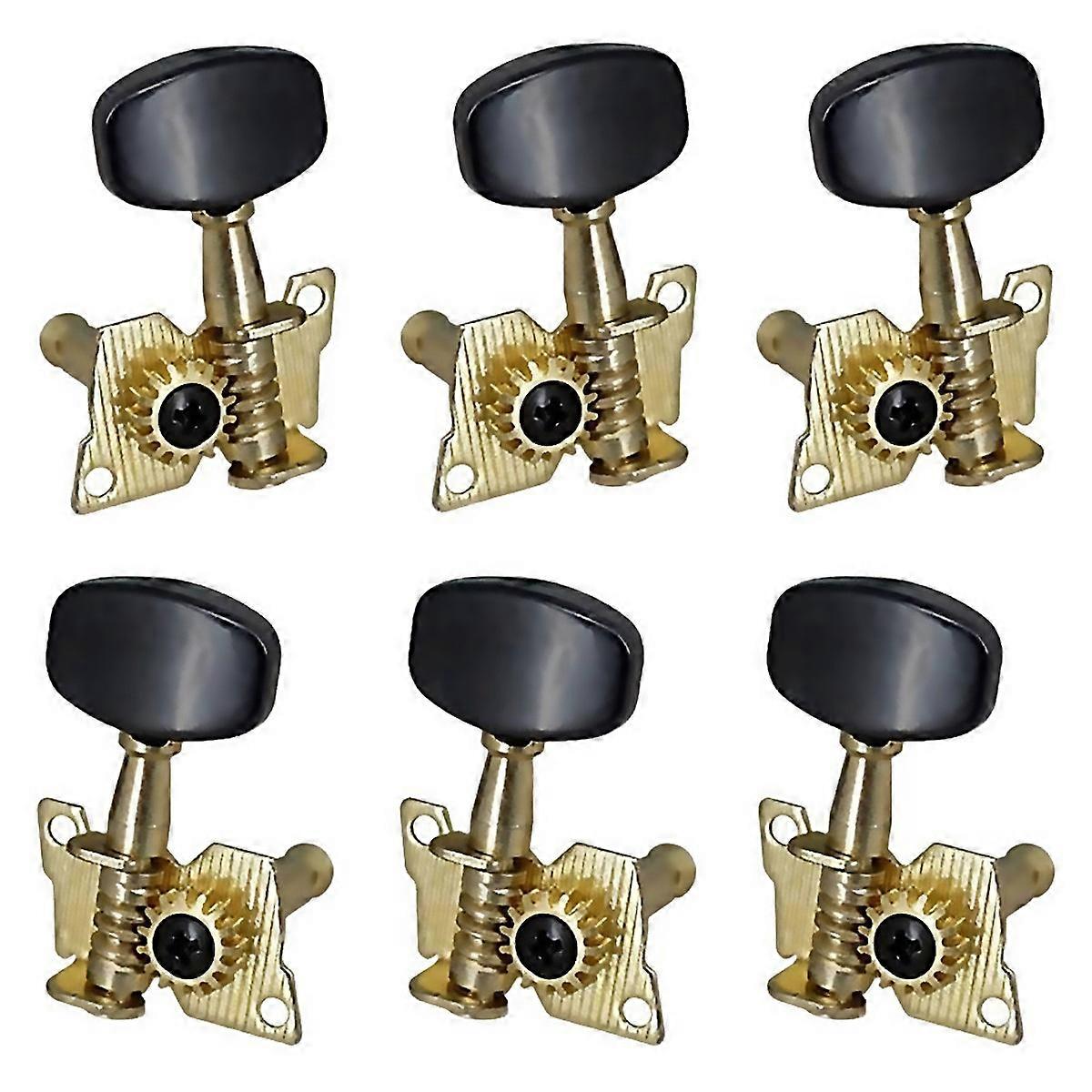 For 6pc Right Left Guitar Tuning Pegs Open Machine Heads Square Button Acoustic Folk Guitar Tuning