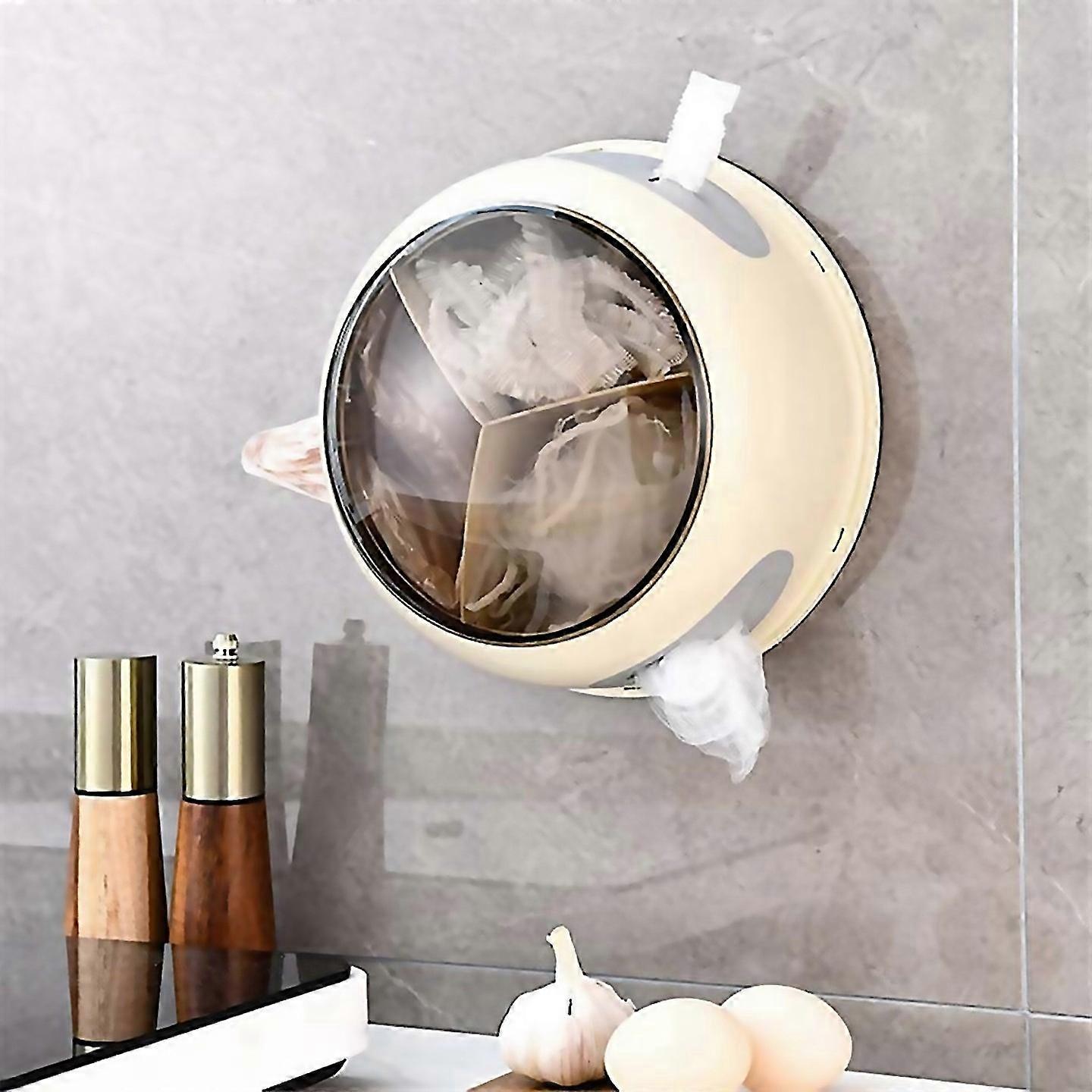 For Kitchen Plastic Wrap Storage Box Plastic Bag Holder Wall Mounted Kitchen Grocery Plastic Bag Dis