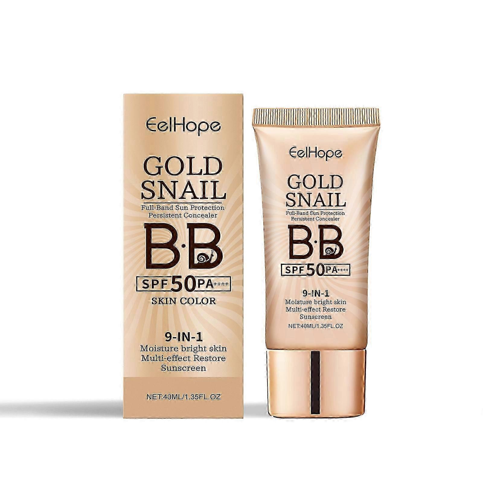 Gold Snail Protective Bb Cream ، خافي عيوب مرطب لون طبيعي مقاوم للماء ، مقاوم للعرق وخالي من المكياج