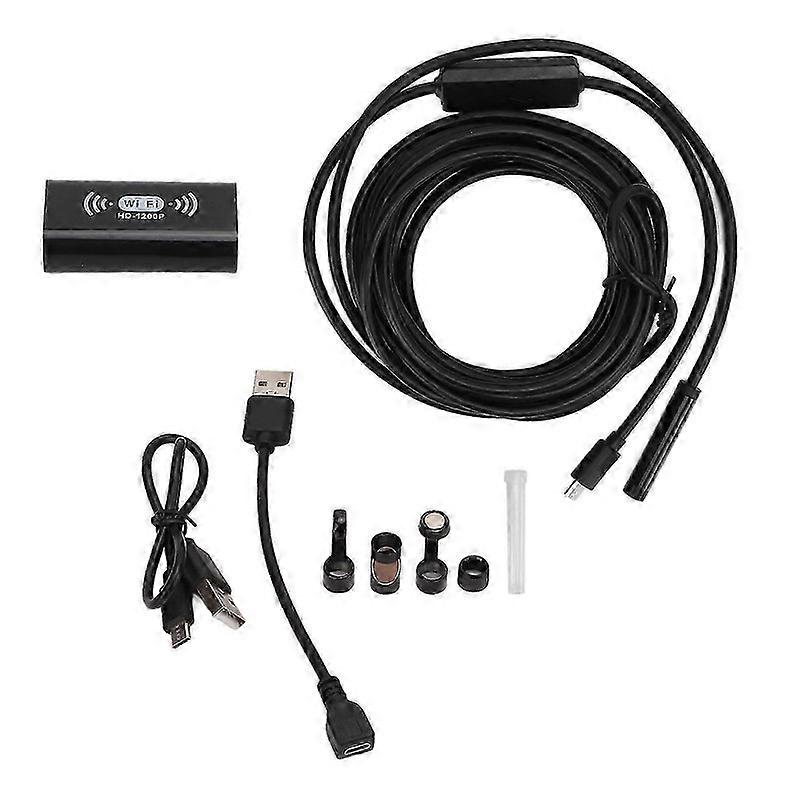 High Definition 1200P Industrial Endoscope with 8mm Lens, Wifi Connectivity, IP68 Waterproof, Adjustable LED Lighting for Sewer Drain Pipeli