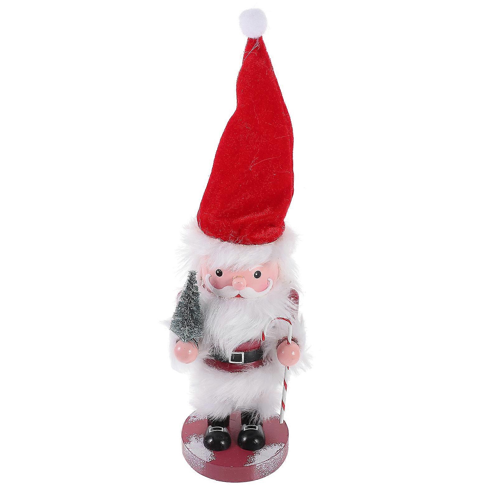 Santa Nutcracker Puppet Wooden Decoration for Christmas Table 4Pcs Set