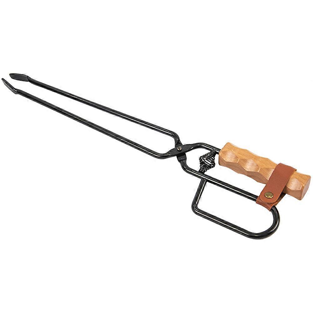Black Charcoal Clip Tong with Handle for Bbq Fire Pit Outdoor