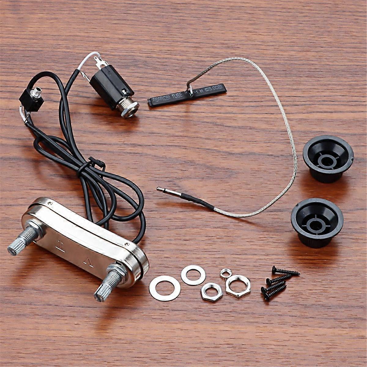 Violin Pickup Piezo Transducer Bridge Set with Tone Volume Knob