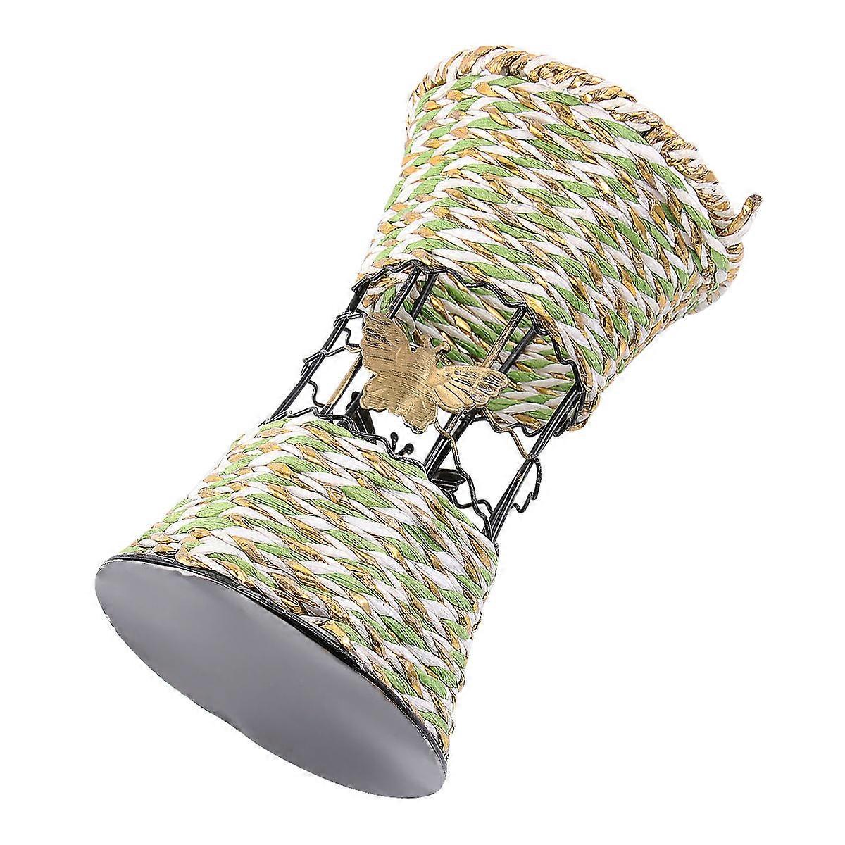 Artificial Rattan Vase for Decoration 3Pcs Simulated Woven Flower Vase Green