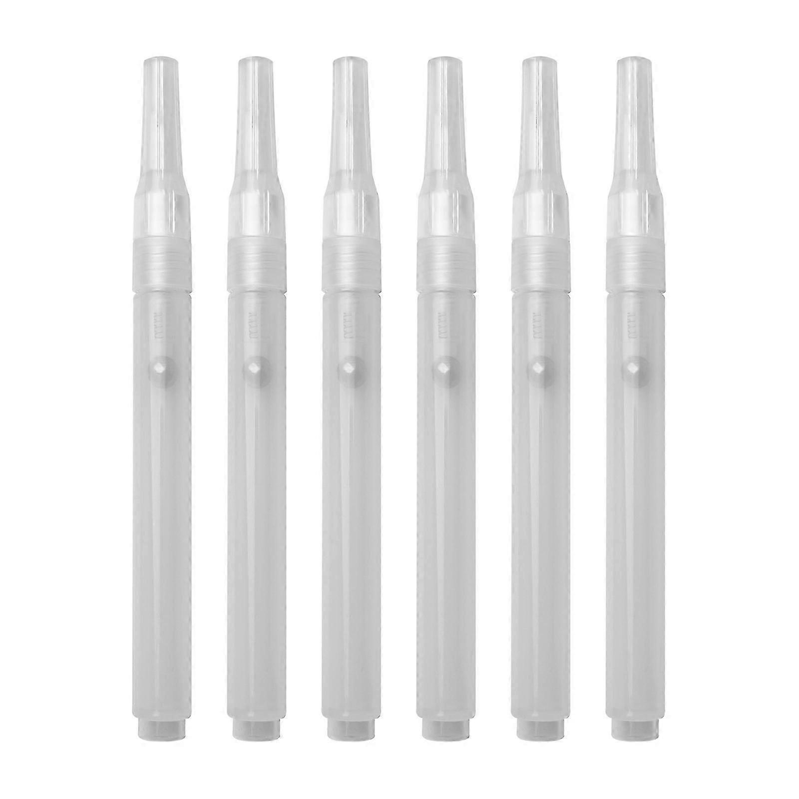 6Pcs Empty Paint Pens Empty Brush Pen Acrylics Empty Marker Refillable Empty Paint Marker for Painting on Wood Fabric