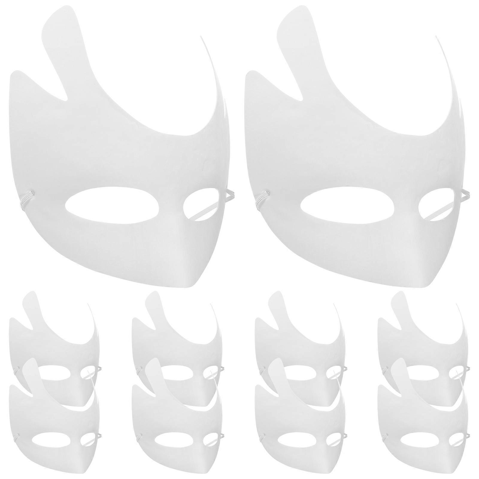 Blank Face Mask 10Pcs White Paper Masks Suitable For Masquerade And Fashion Shows Fun DIY Art Supplies