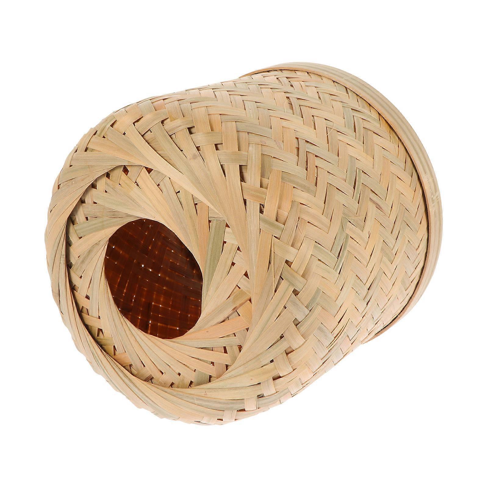 Bamboo Tissue Box Vintage Holder Home Accessory Rectangular Khaki Paper Protection 1Pcs