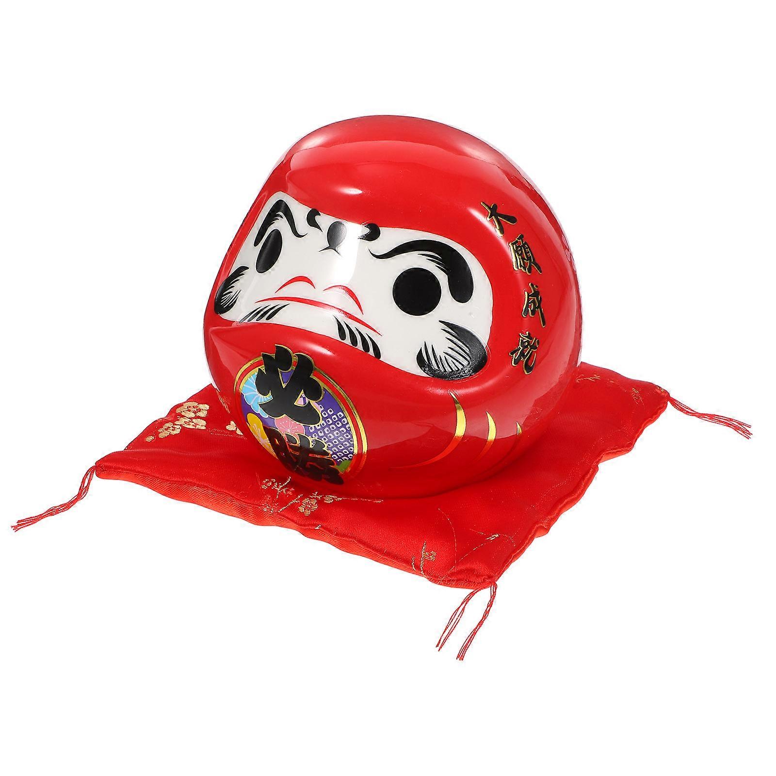 Japanese Style Ceramic Statue for Decoration 4Pcs Red Figurines Set