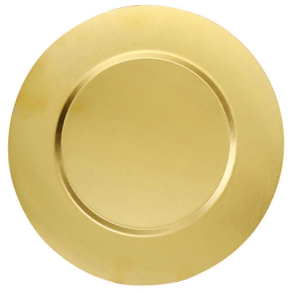 5Pcs Golden Round Metal Steak Plates Designed For Families Children Barbecue Snacking And Convenient