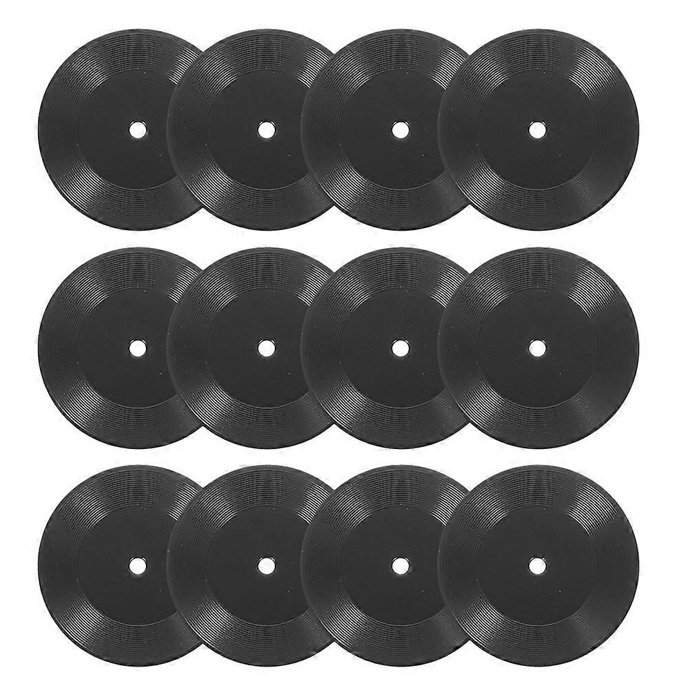 Dollhouse Miniature Simulation Accessories Miniature Record Model for Diy Projects Plastic Black Photo Props 12Pcs