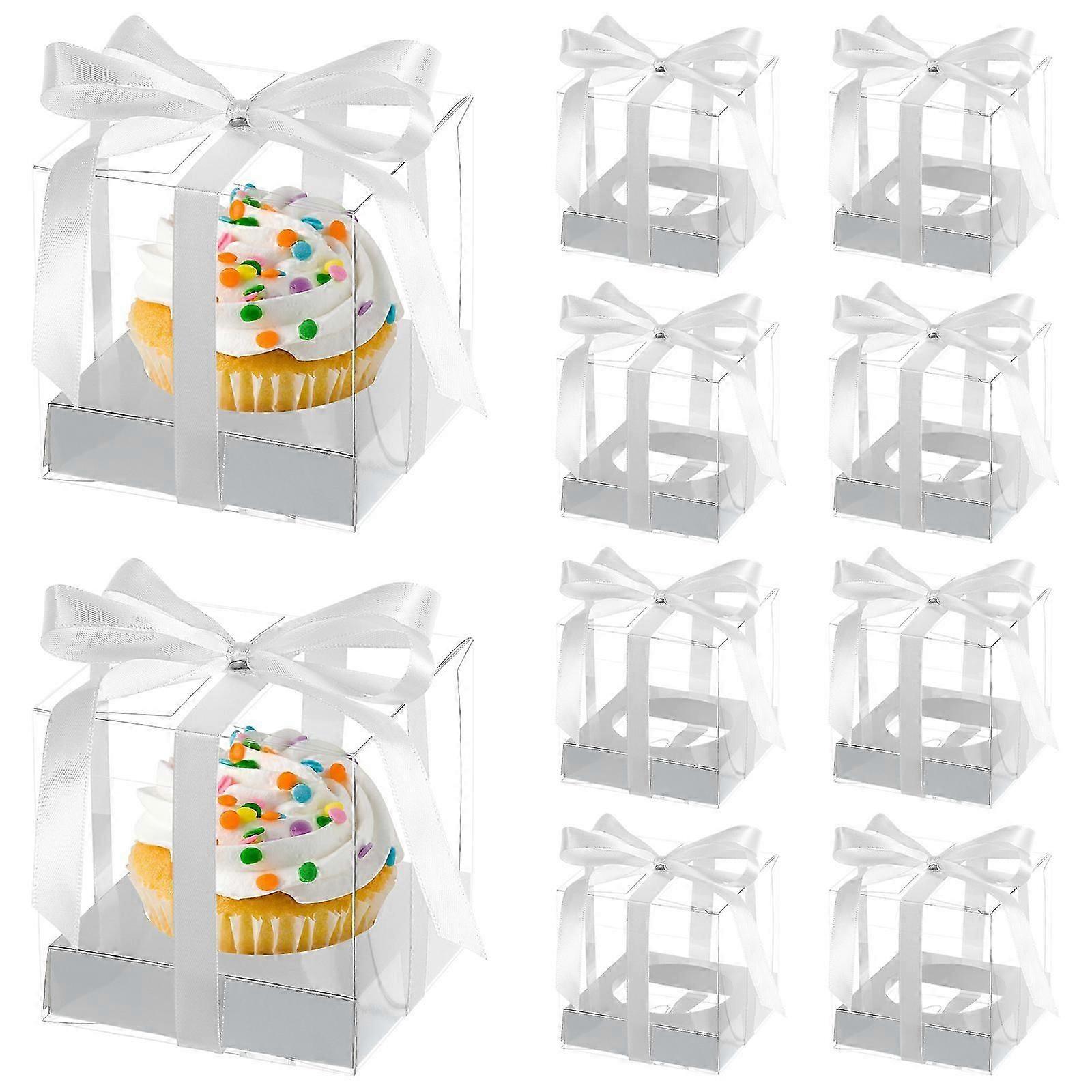 10pcs Cupcake Packing Boxes Transparent Gift Boxes Cake Boxes Ornament Box