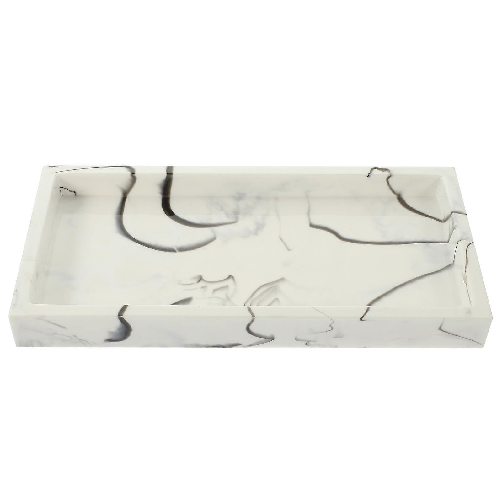 Vanity Tray Marble Pattern Storage Tray for Bathroom Use 4Pcs